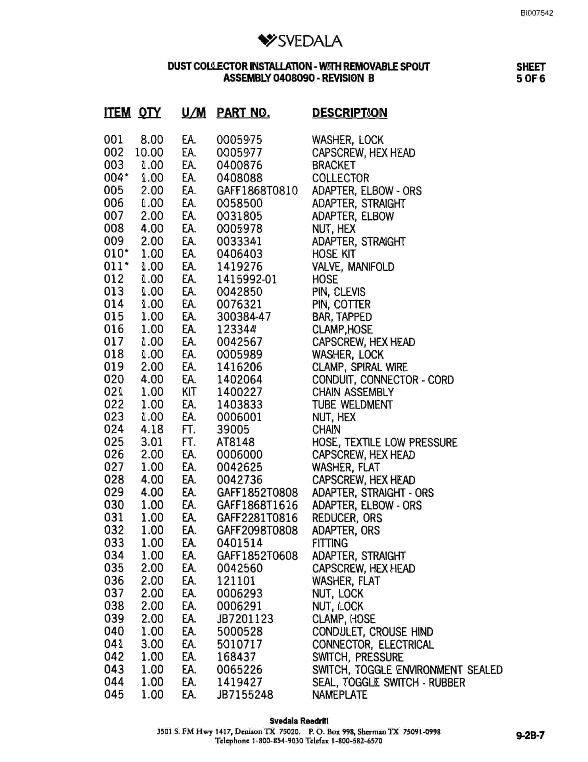 Bucyrus 300 Hydraulic Track Drill Parts Catalog BI007542-5