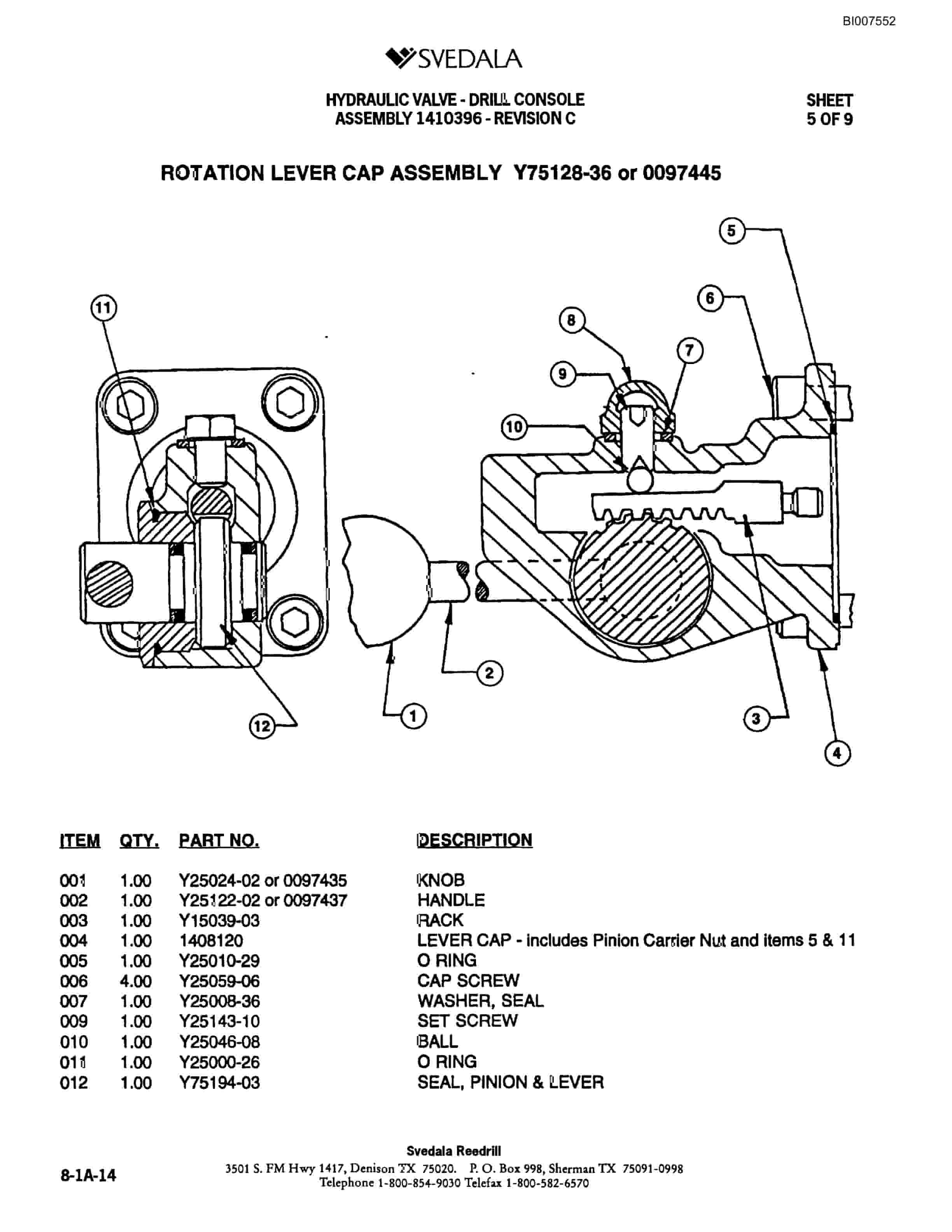 Bucyrus 300 Hydraulic Track Drill Parts Catalog BI007552-4
