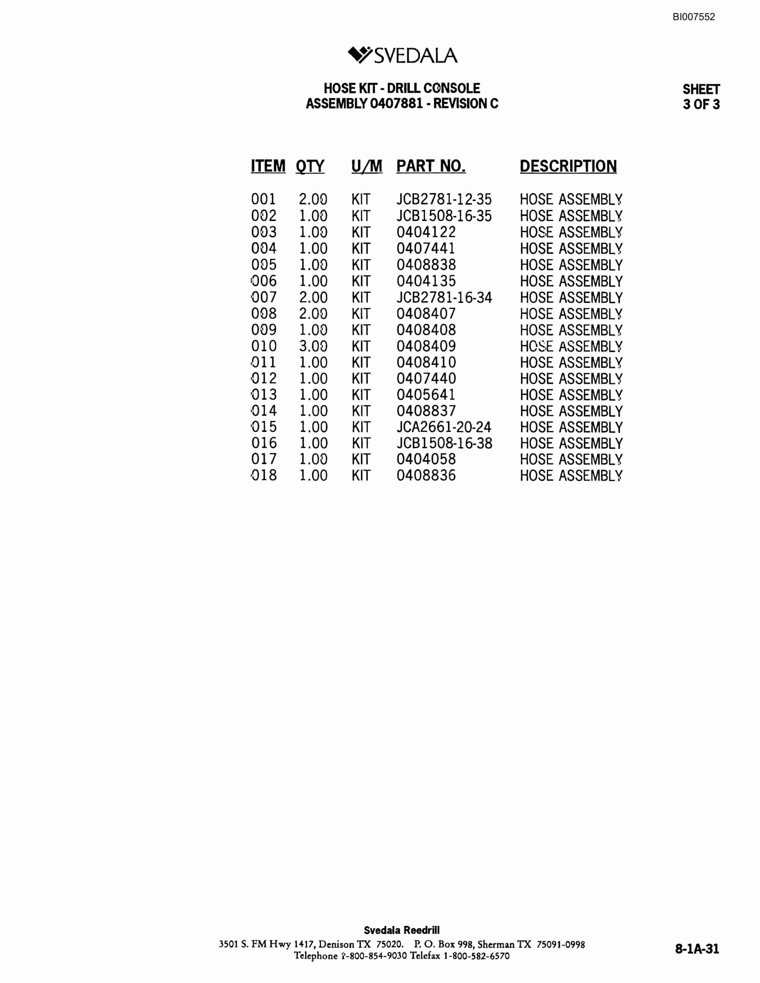Bucyrus 300 Hydraulic Track Drill Parts Catalog BI007552-5