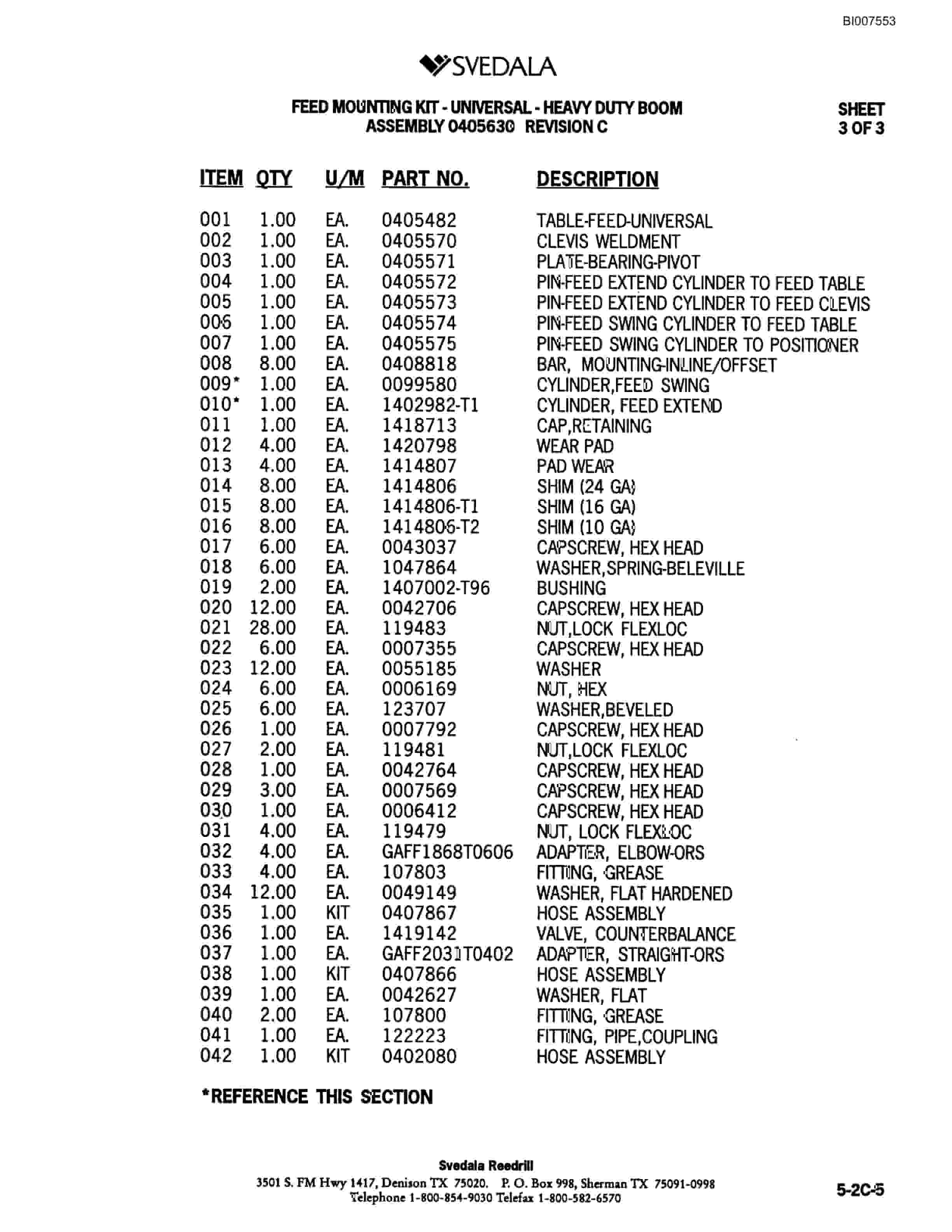 Bucyrus 300 Hydraulic Track Drill Parts Catalog BI007553-2