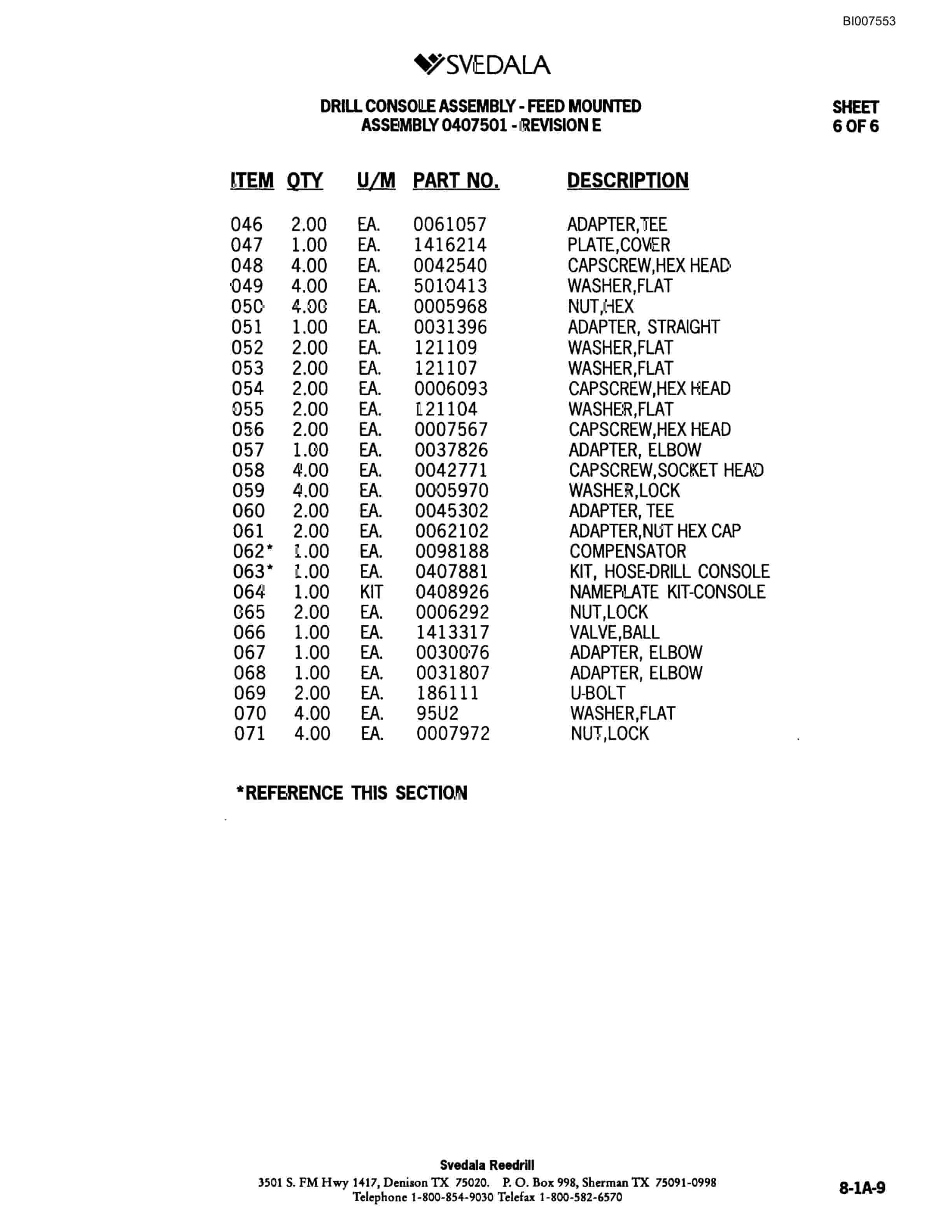 Bucyrus 300 Hydraulic Track Drill Parts Catalog BI007553-3