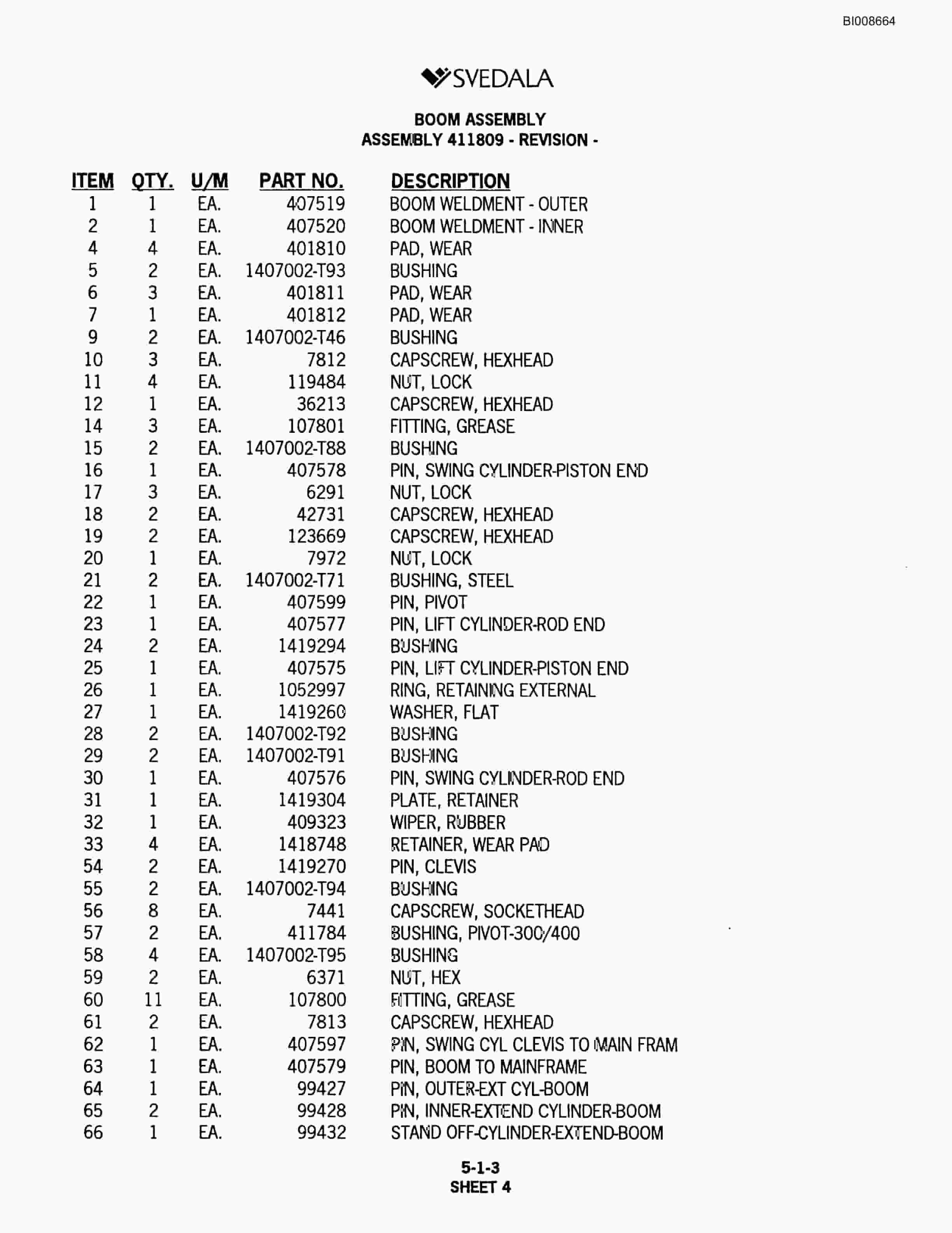Bucyrus 300 Hydraulic Track Drill Parts Catalog BI008664-2