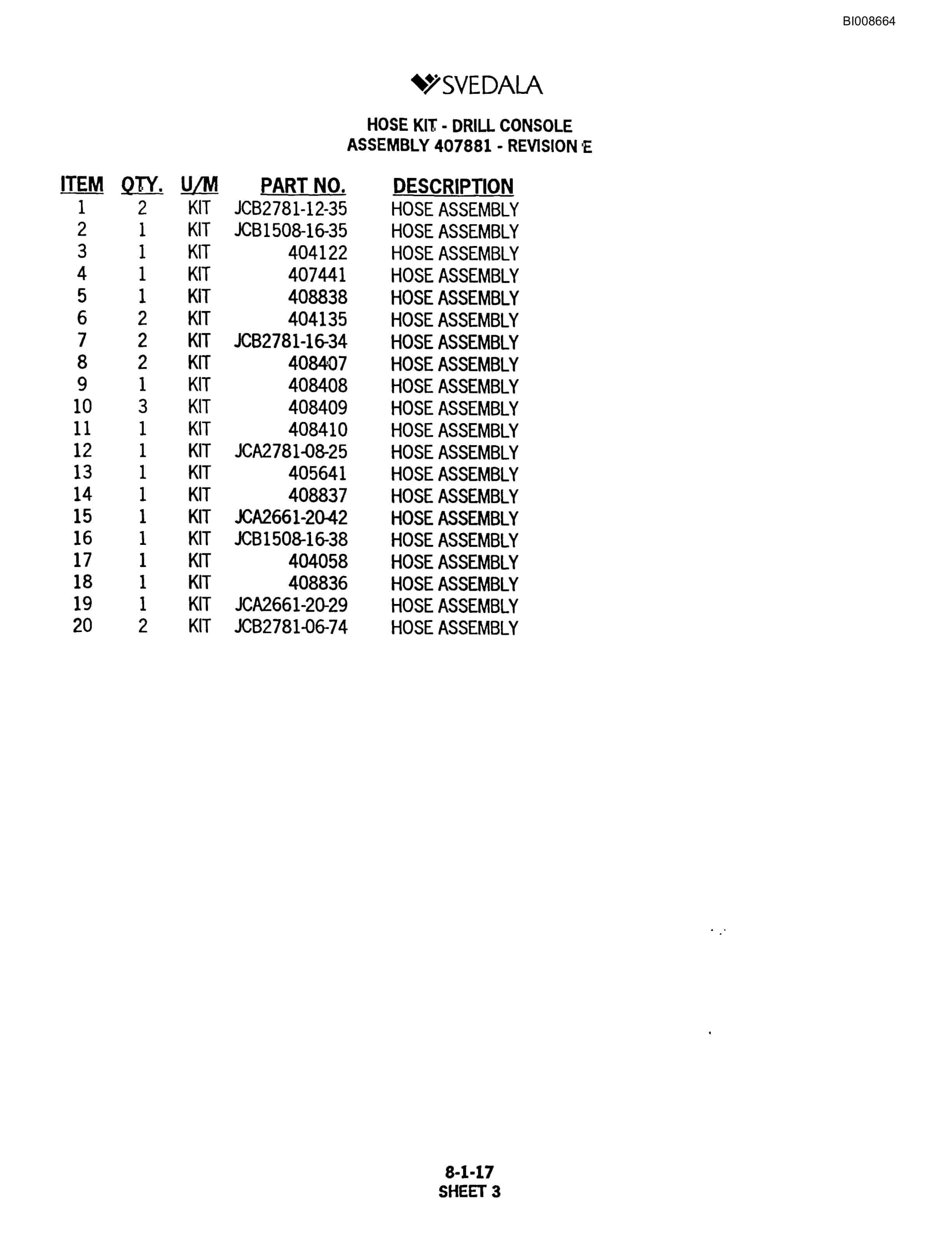 Bucyrus 300 Hydraulic Track Drill Parts Catalog BI008664-4