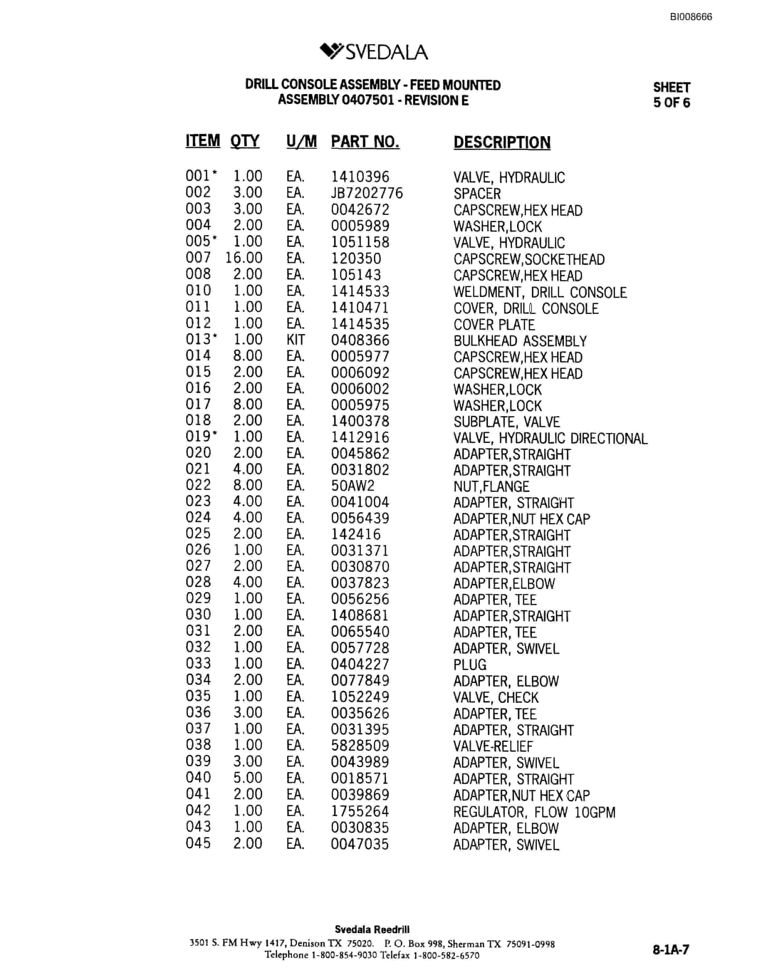 Bucyrus 300 Hydraulic Track Drill Parts Catalog BI008666-3