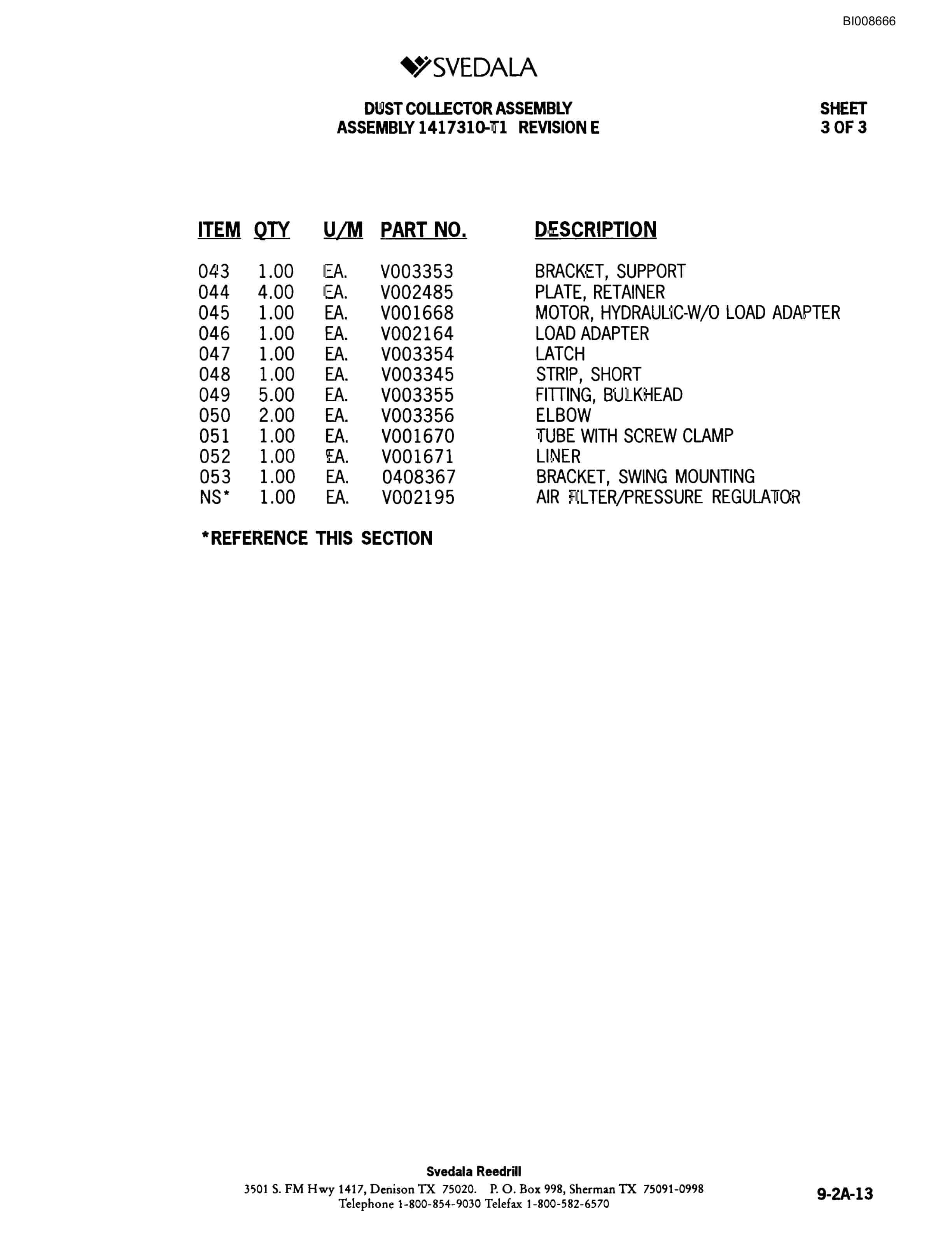 Bucyrus 300 Hydraulic Track Drill Parts Catalog BI008666-5