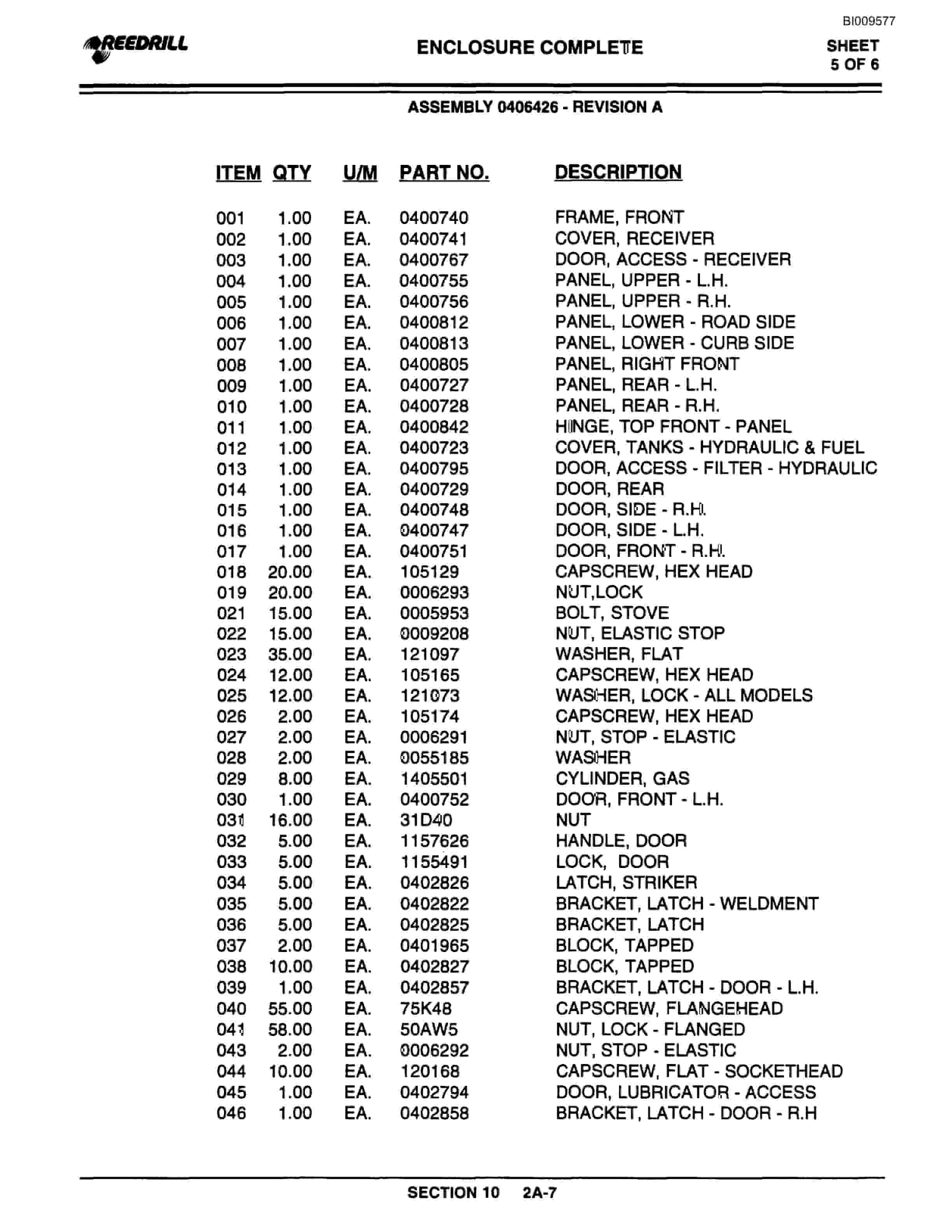 Bucyrus 300 Hydraulic Track Drill Parts Catalog BI009577-5