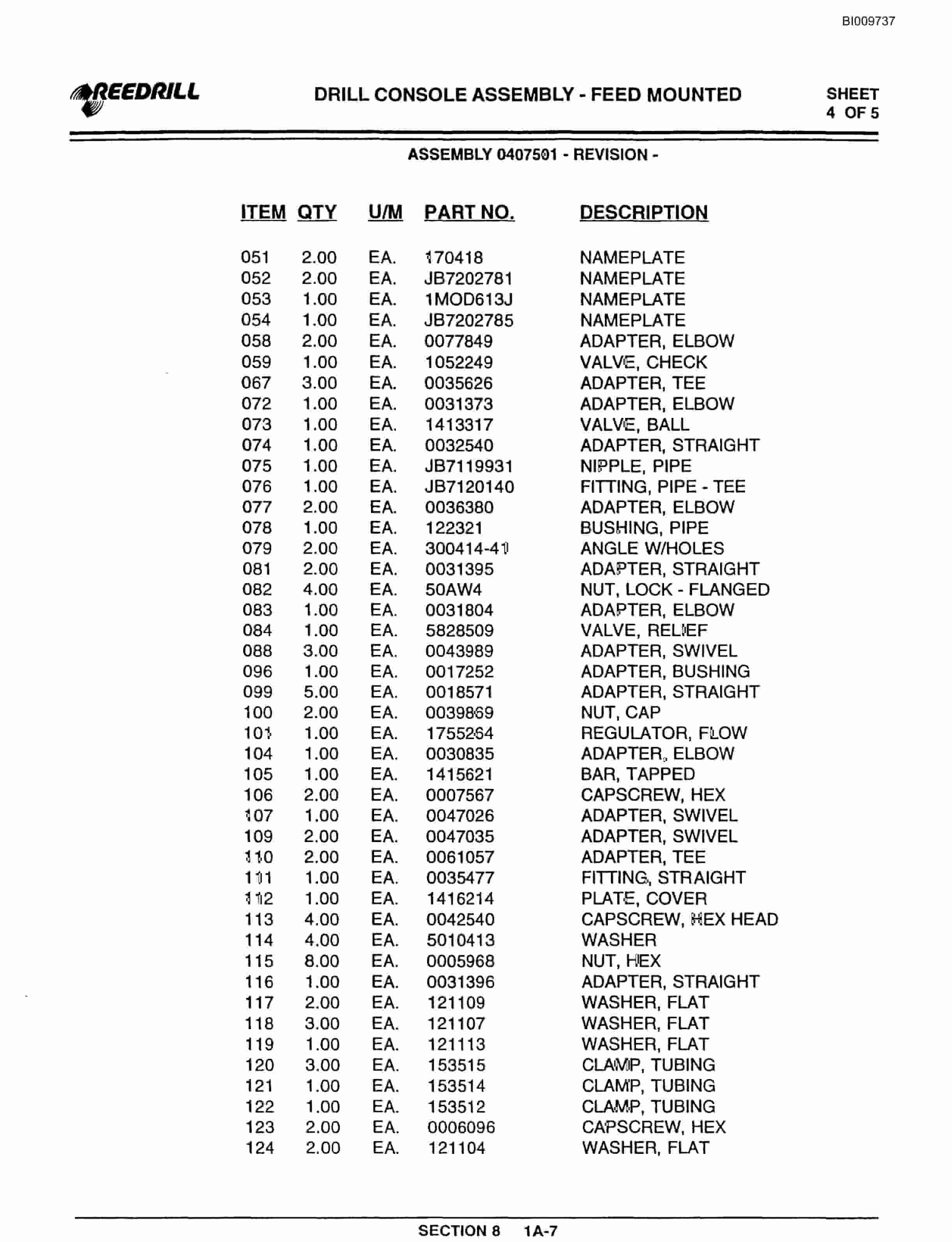 Bucyrus 300 Hydraulic Track Drill Parts Catalog BI009737-4