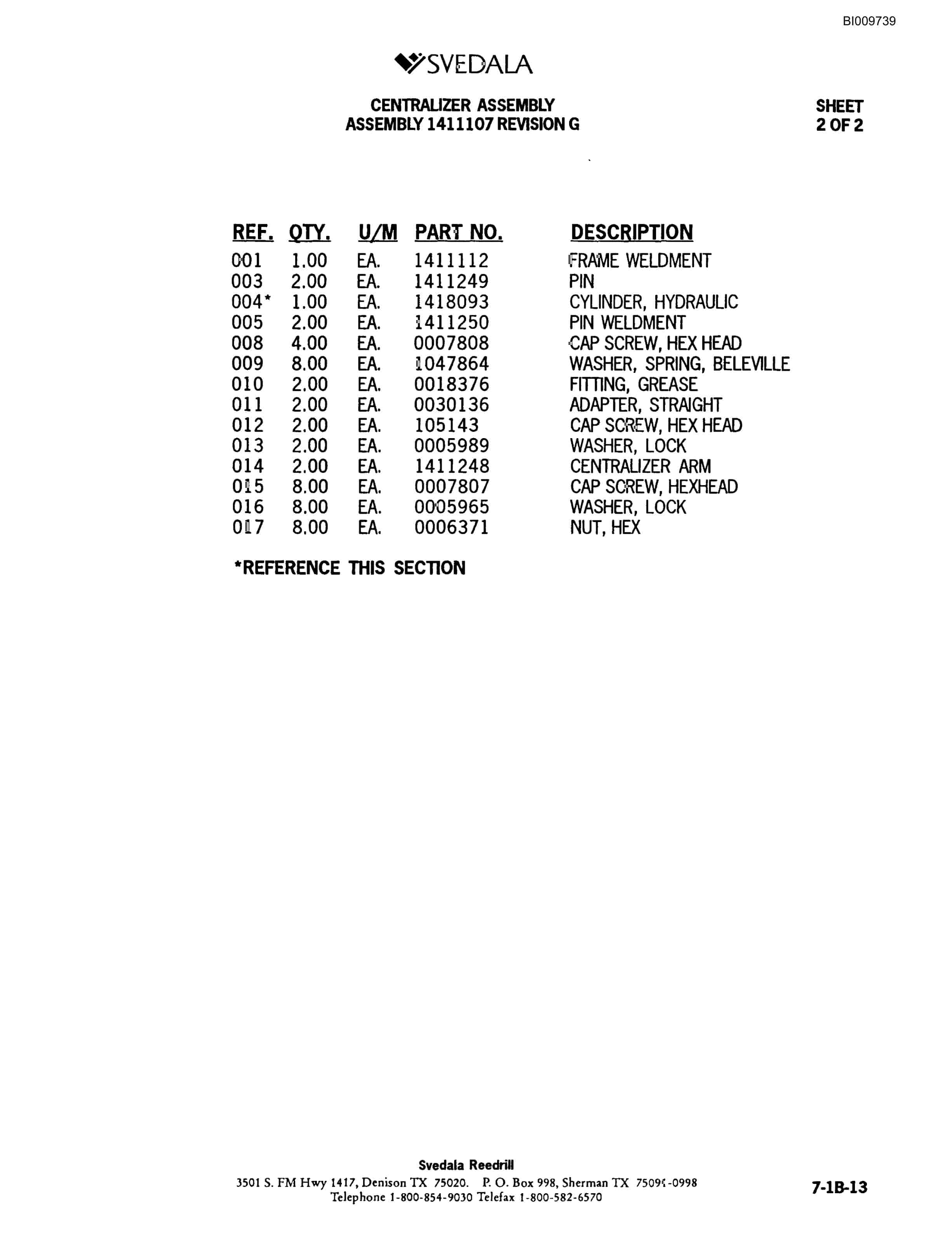Bucyrus 300 Hydraulic Track Drill Parts Catalog BI009739-3