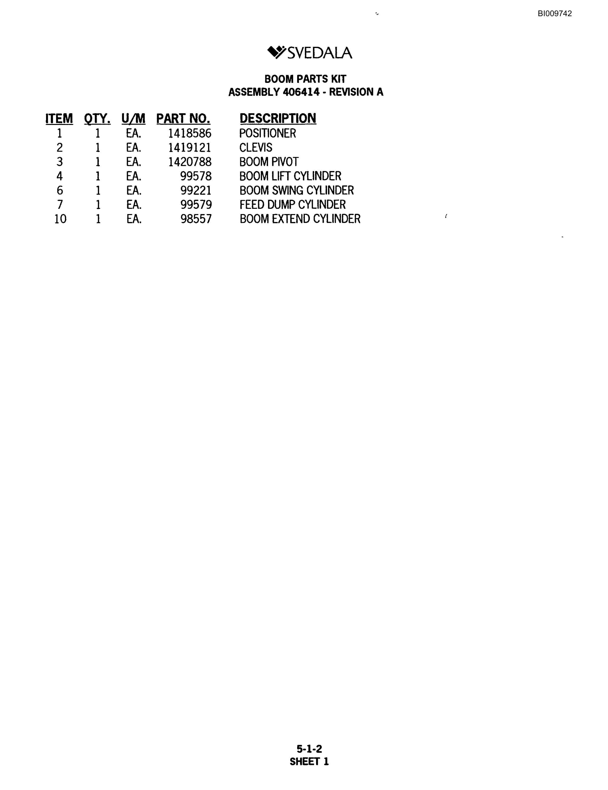 Bucyrus 300 Hydraulic Track Drill Parts Catalog BI009742-2