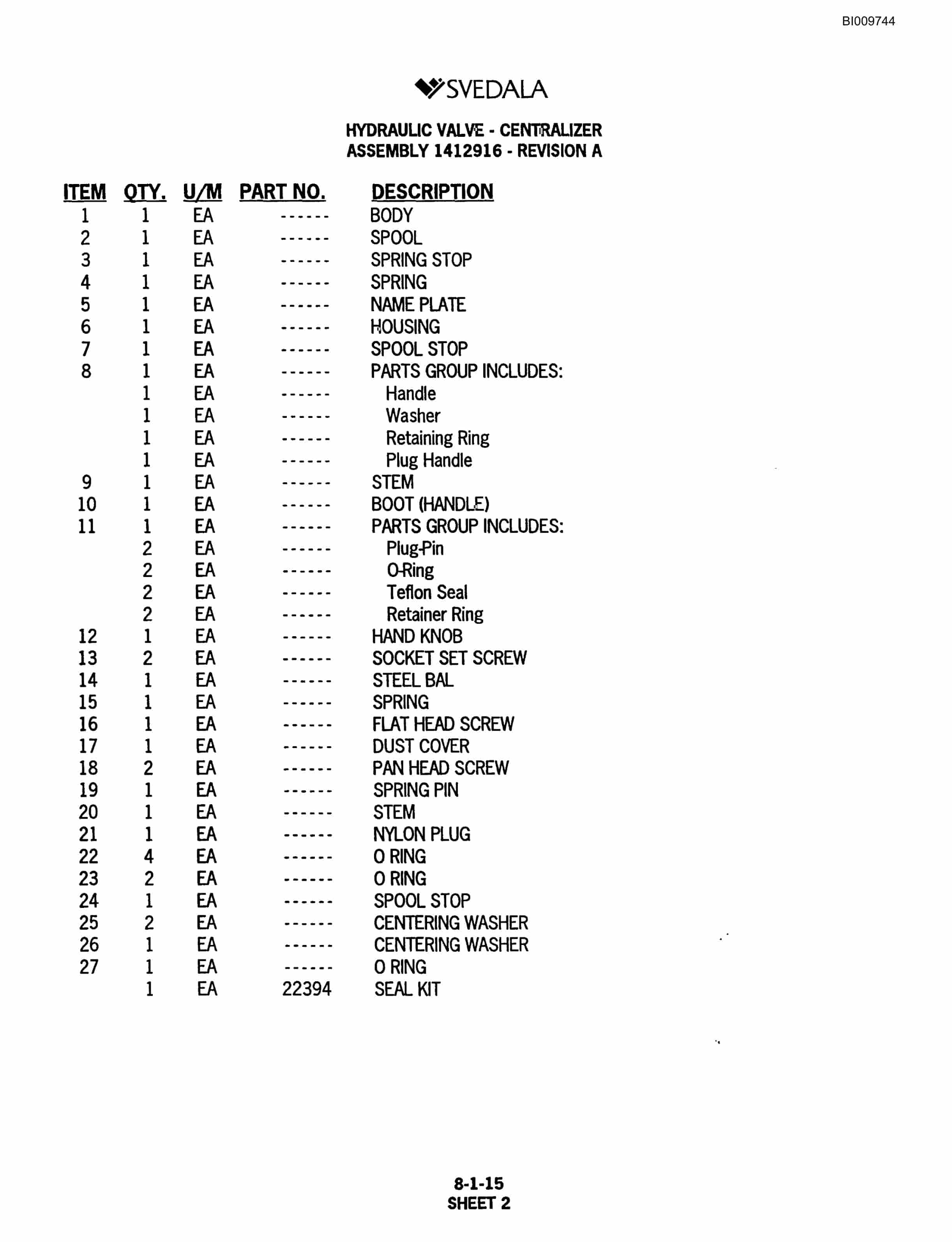 Bucyrus 300 Hydraulic Track Drill Parts Catalog BI009744-4