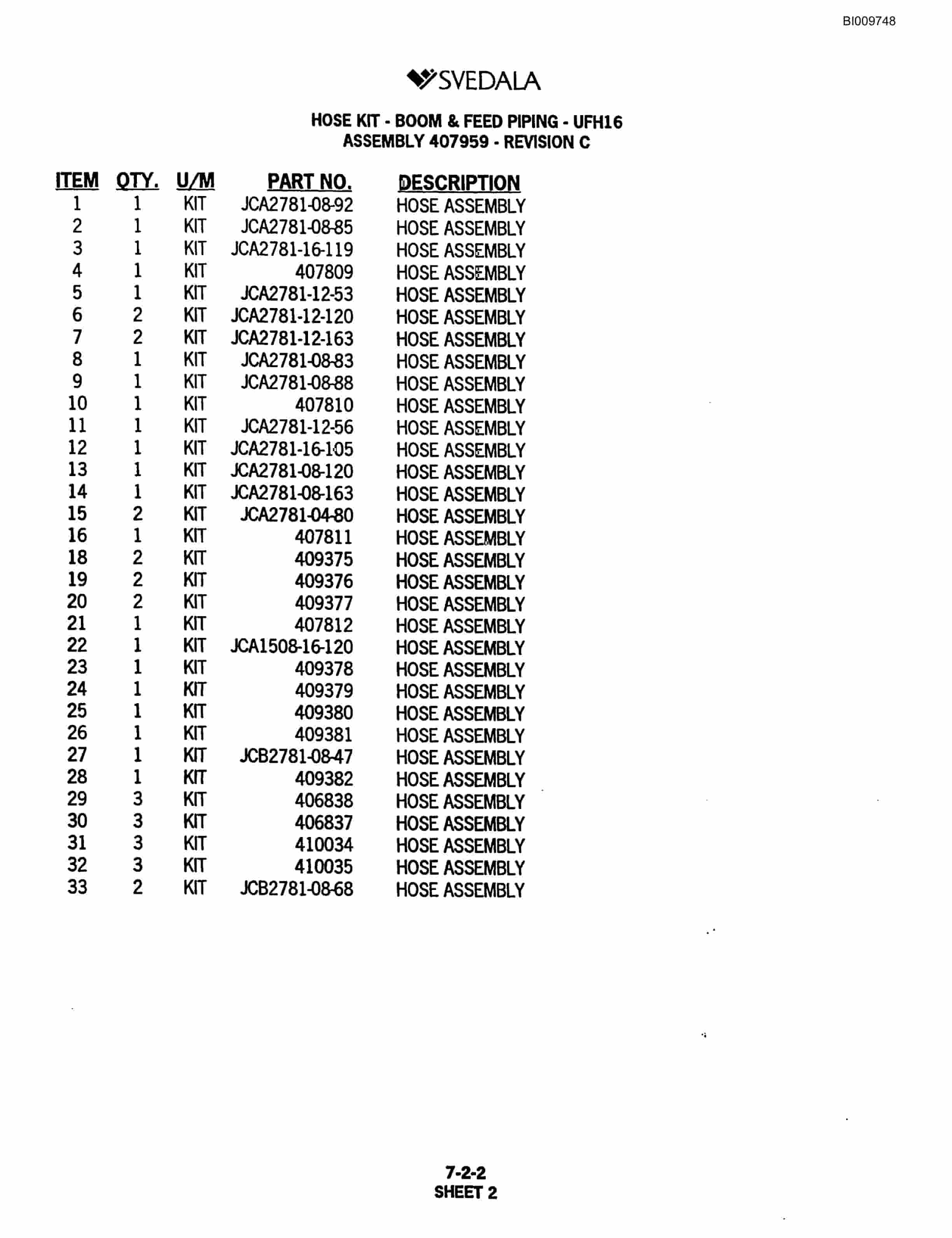 Bucyrus 300 Hydraulic Track Drill Parts Catalog BI009748-3