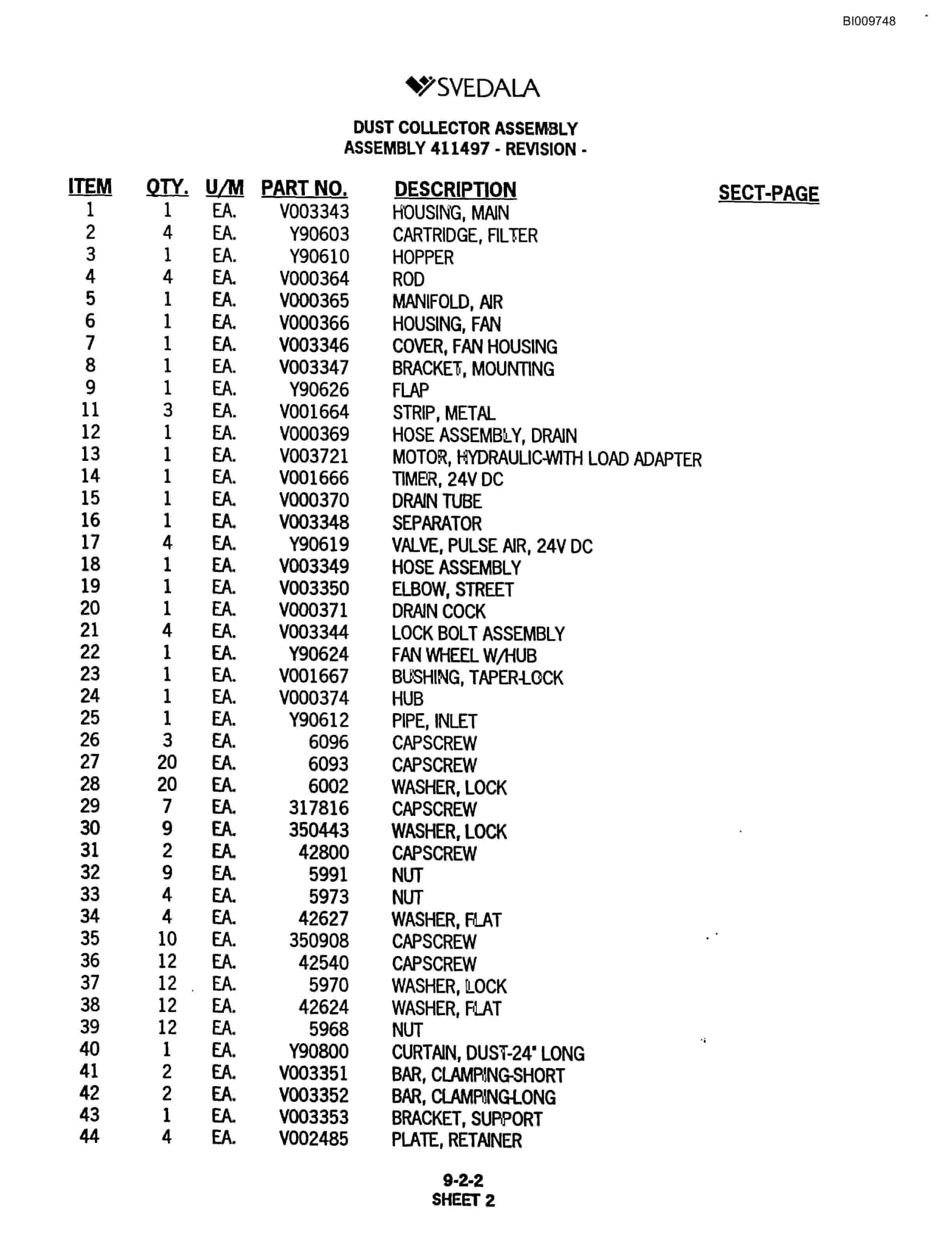 Bucyrus 300 Hydraulic Track Drill Parts Catalog BI009748-5