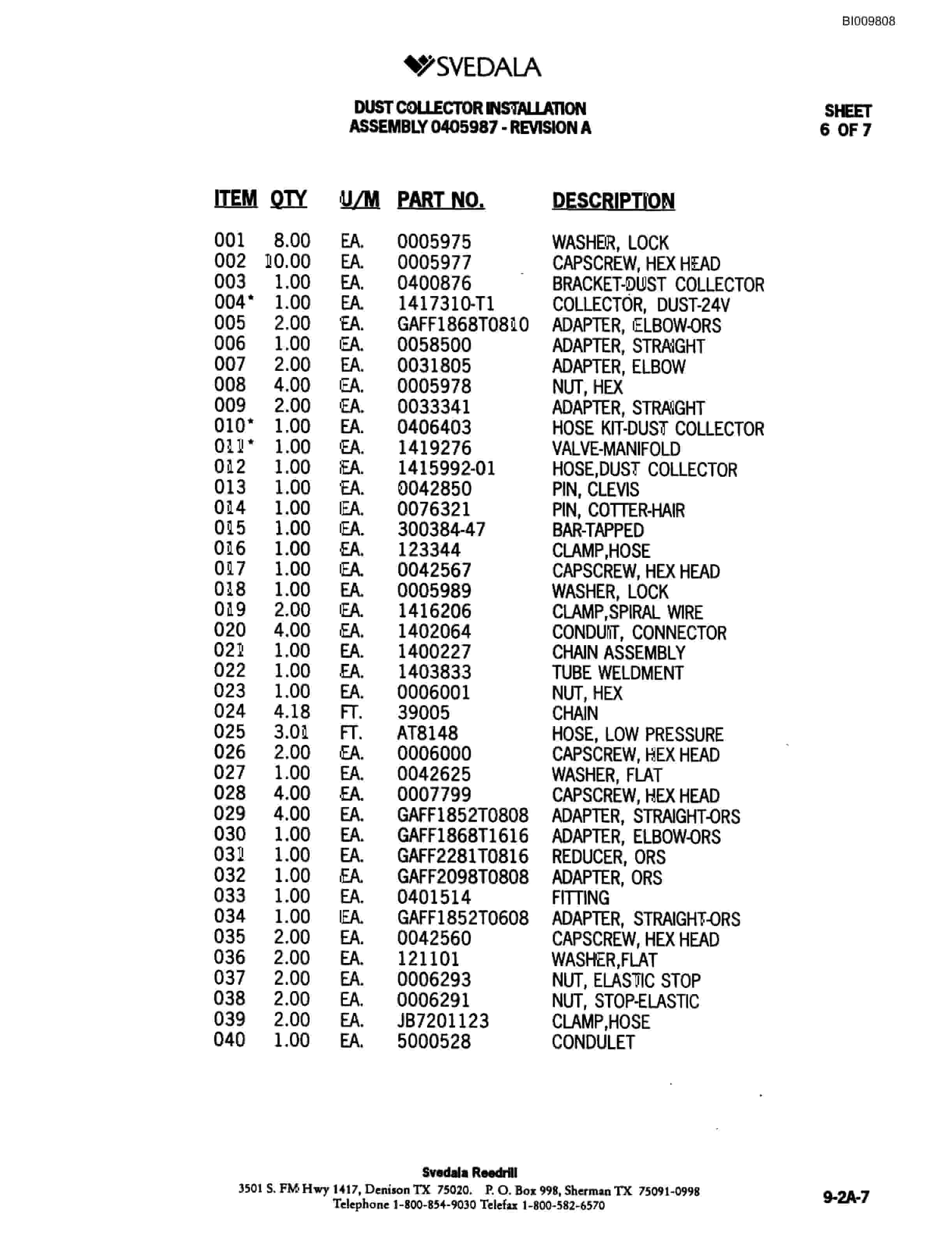 Bucyrus 300 Hydraulic Track Drill Parts Catalog BI009808-5