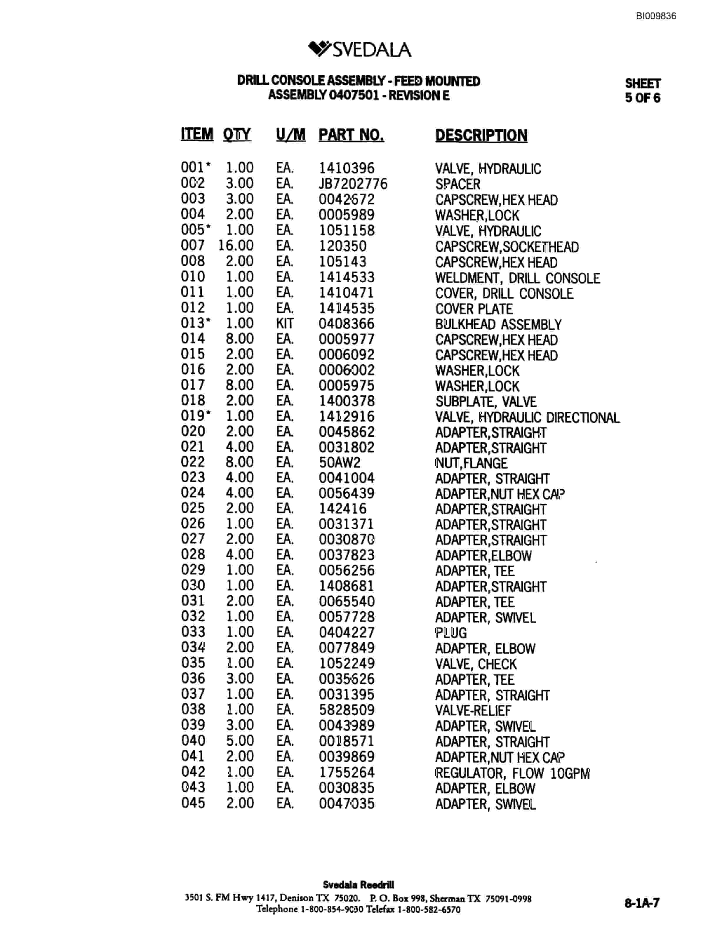 Bucyrus 300 Hydraulic Track Drill Parts Catalog BI009836-3