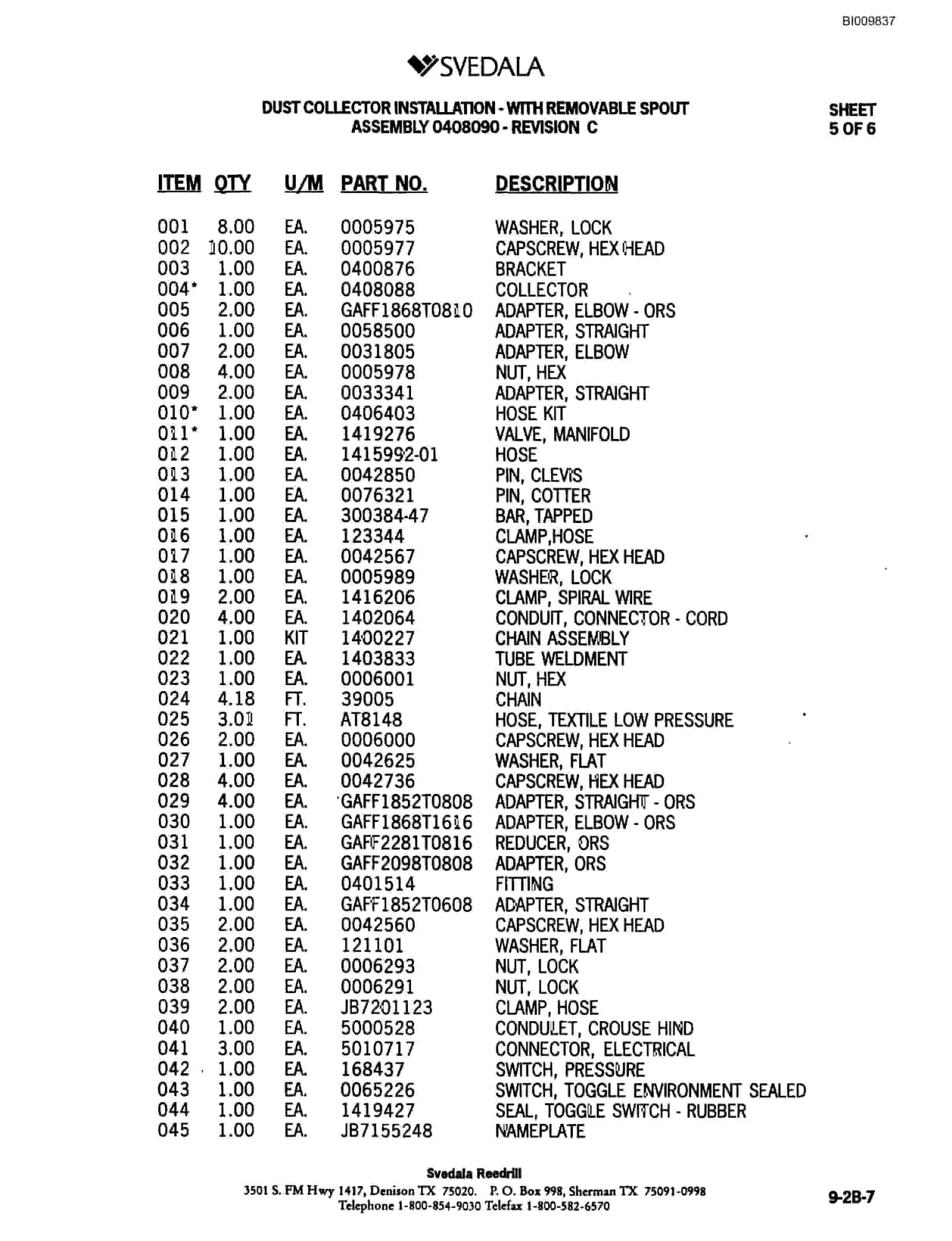 Bucyrus 300 Hydraulic Track Drill Parts Catalog BI009837-5
