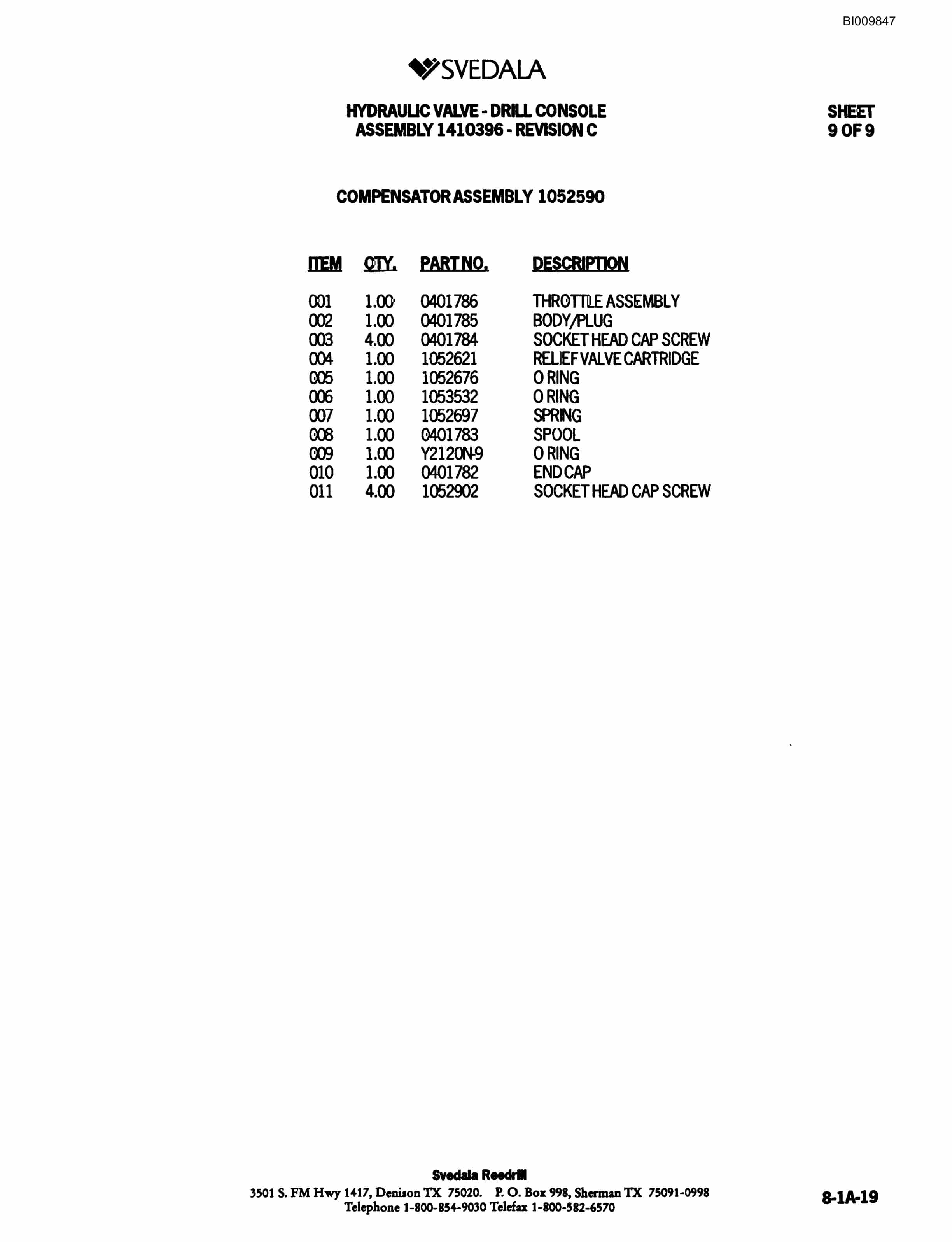 Bucyrus 300 Hydraulic Track Drill Parts Catalog BI009847-4