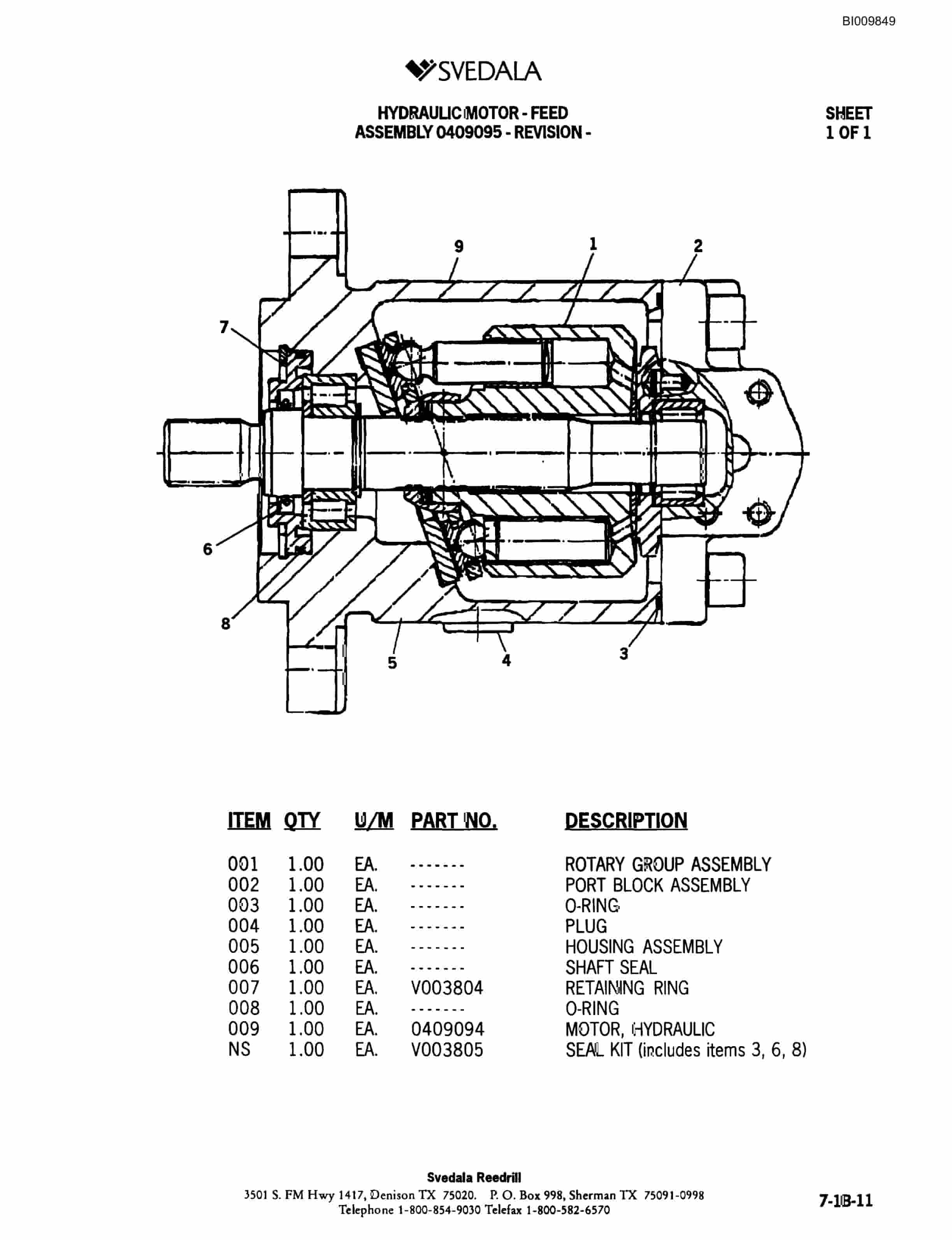 Bucyrus 300 Hydraulic Track Drill Parts Catalog BI009849-3