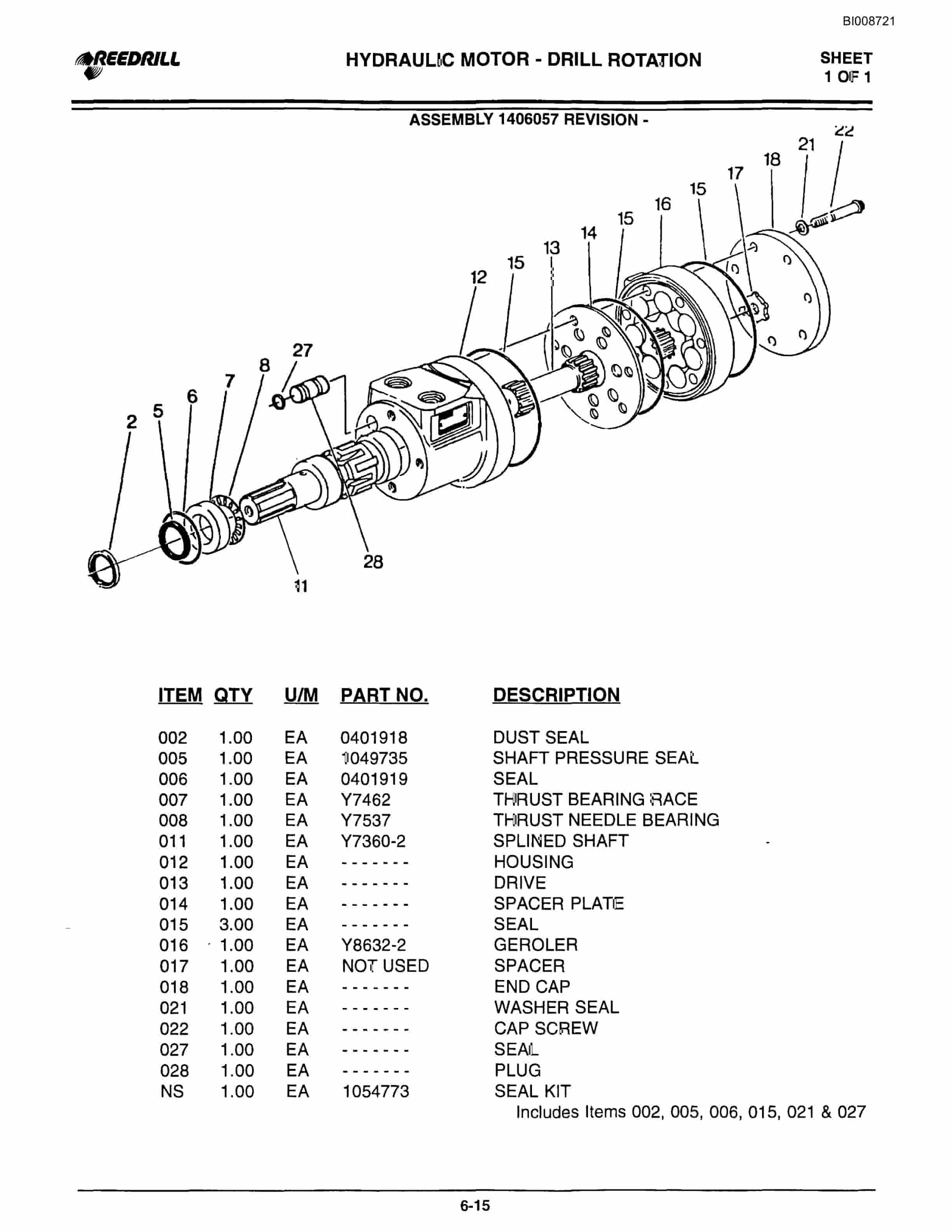Bucyrus 3000 Hydraulic Track Drill Parts Catalog BI008721-3