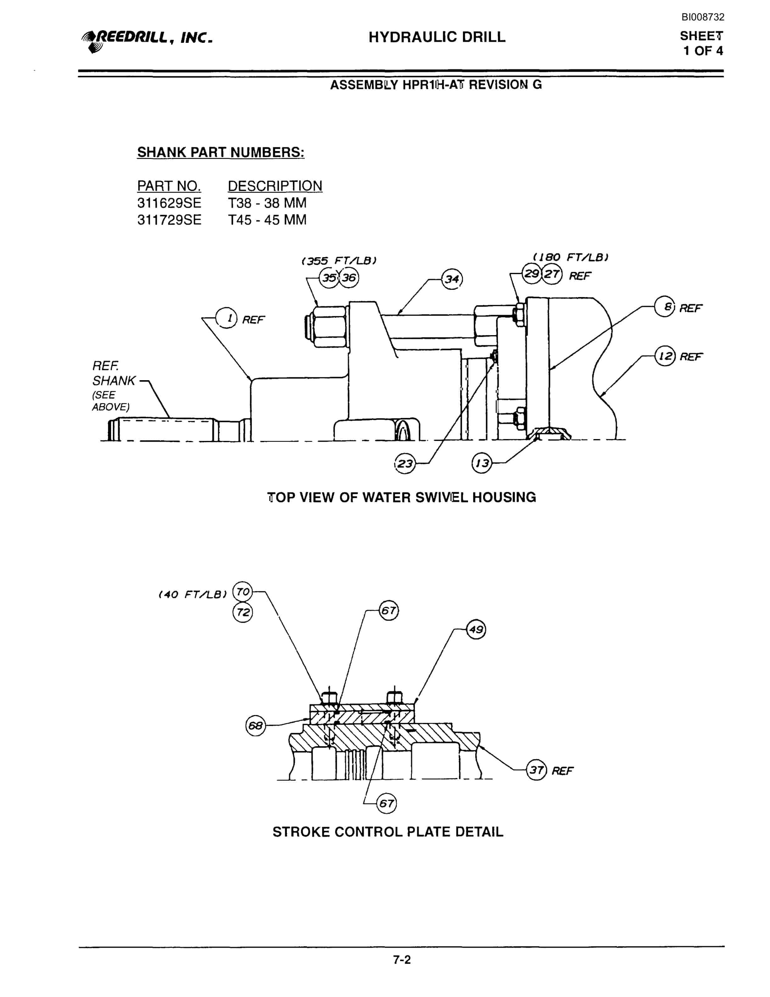 Bucyrus 3000 Hydraulic Track Drill Parts Catalog BI008732-2