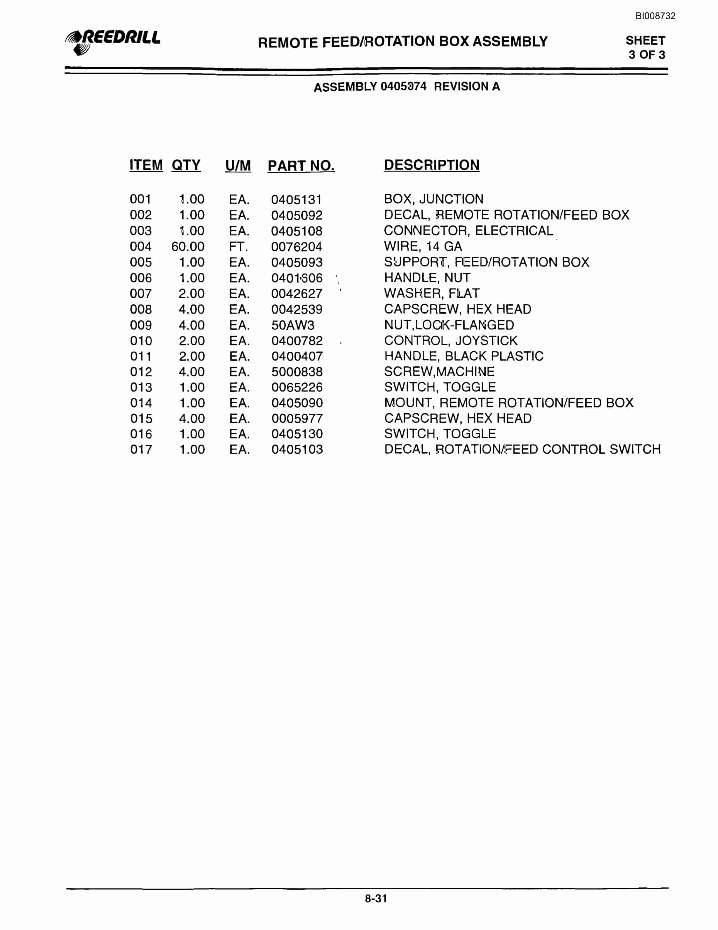 Bucyrus 3000 Hydraulic Track Drill Parts Catalog BI008732-5