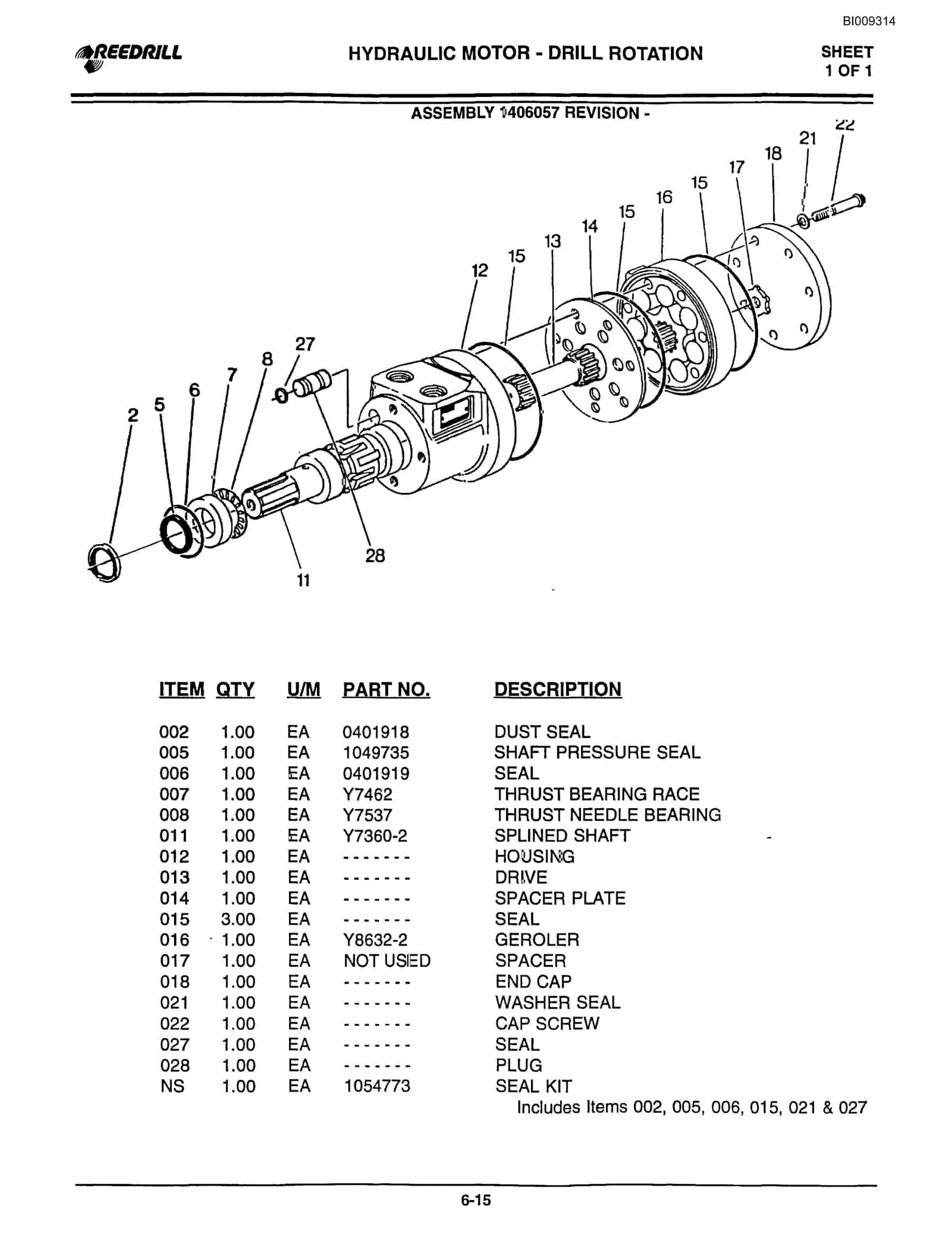 Bucyrus 3000 Hydraulic Track Drill Parts Catalog BI009314-3