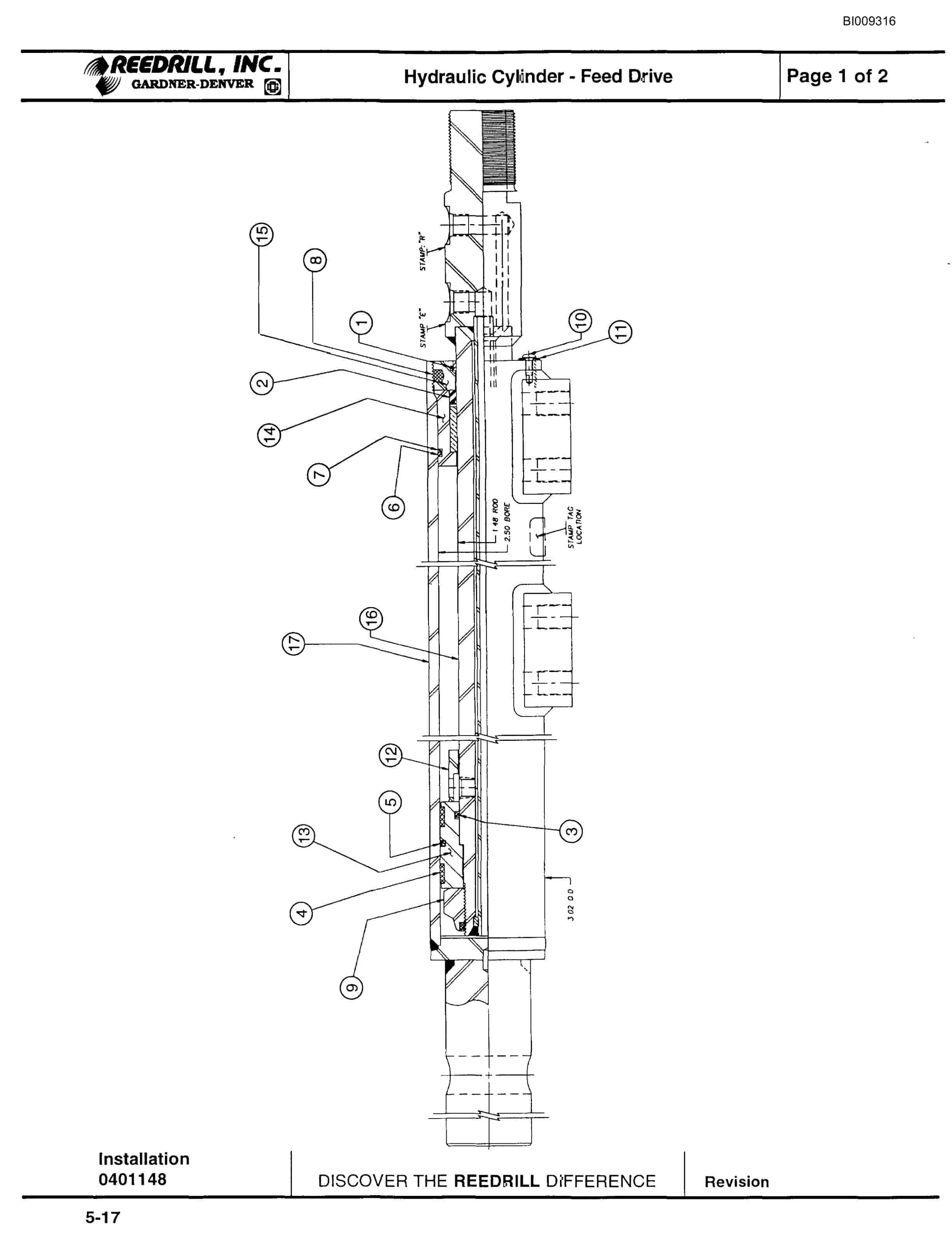 Bucyrus 3000 Hydraulic Track Drill Parts Catalog BI009316-3