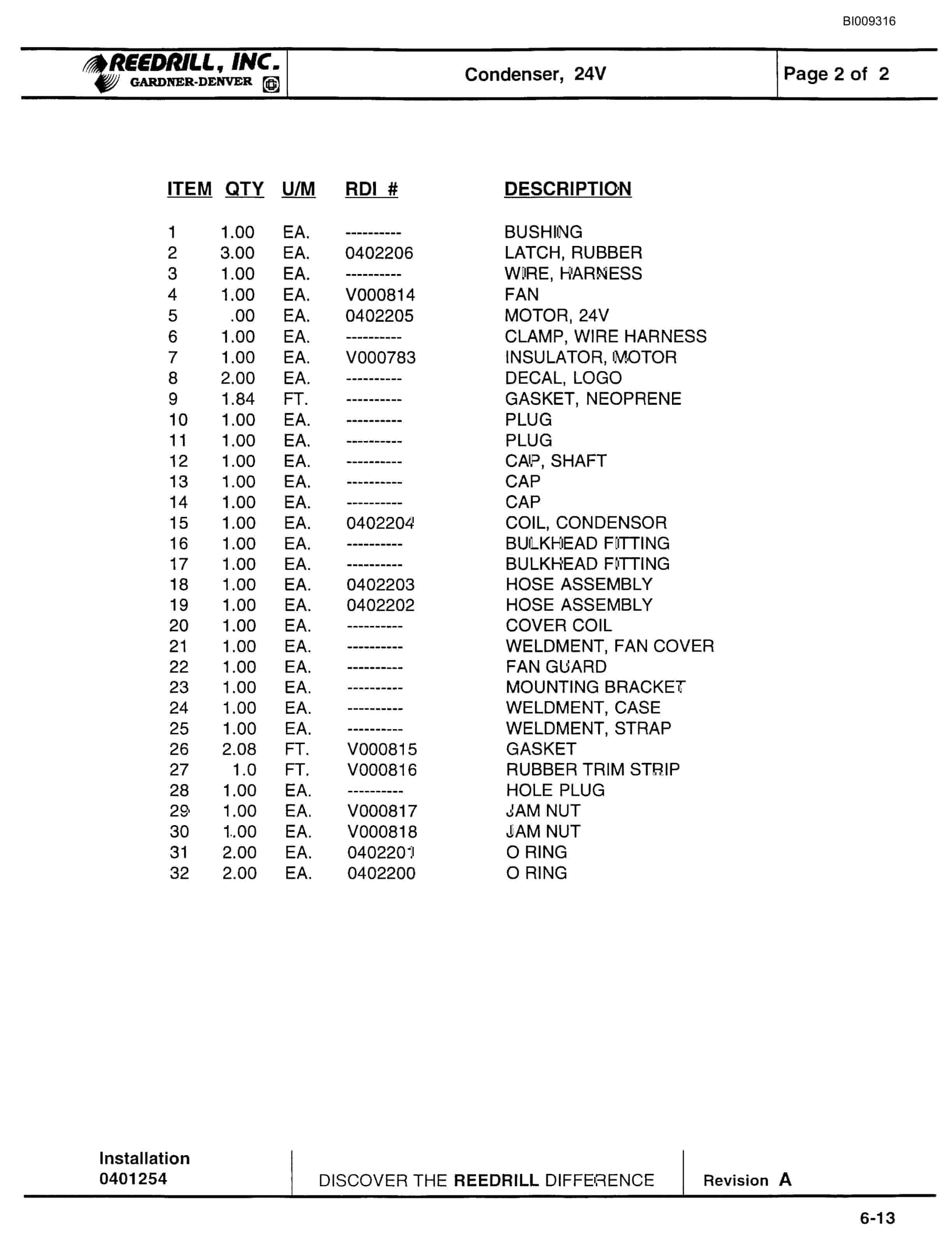 Bucyrus 3000 Hydraulic Track Drill Parts Catalog BI009316-5