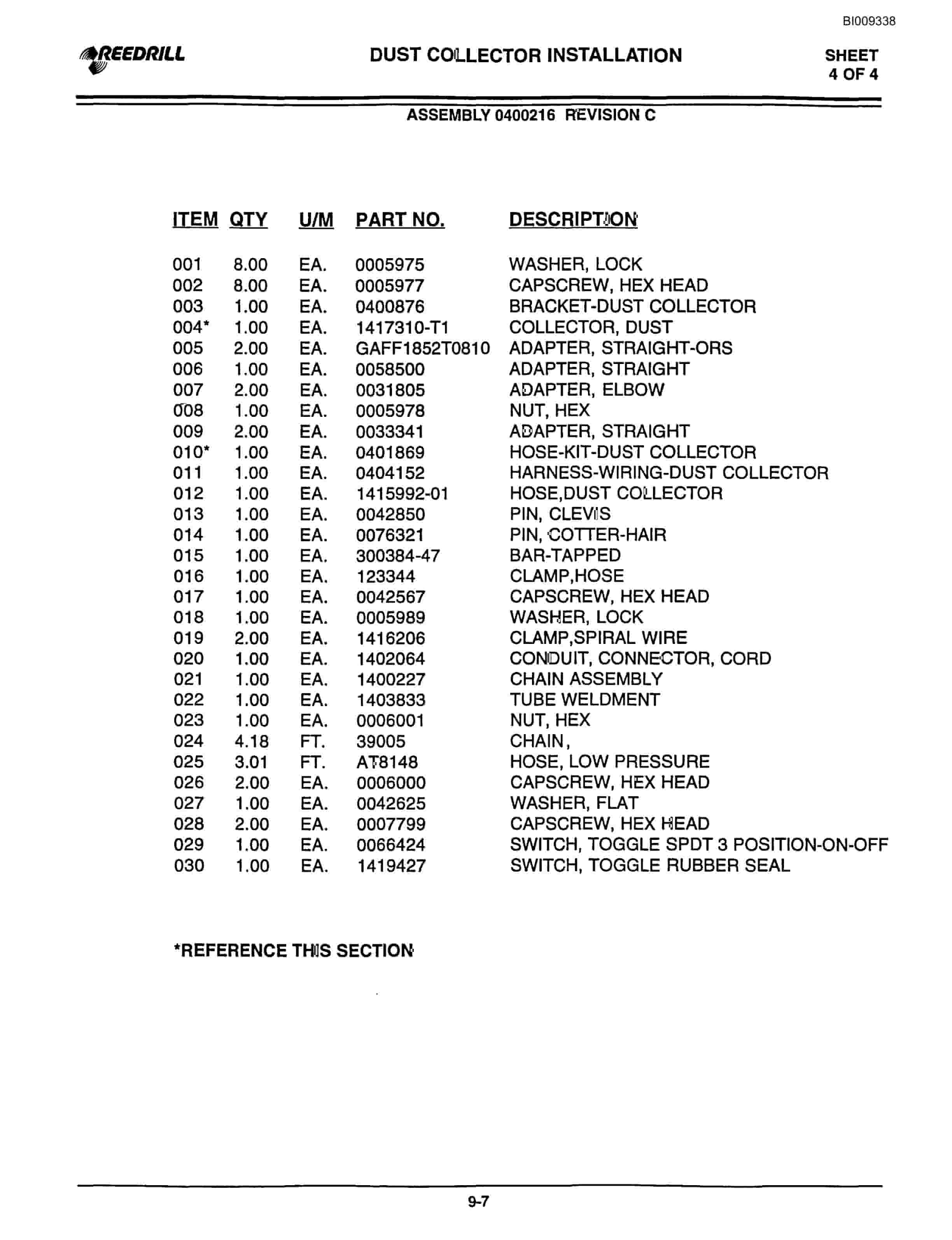 Bucyrus 3000 Hydraulic Track Drill Parts Catalog BI009338-4