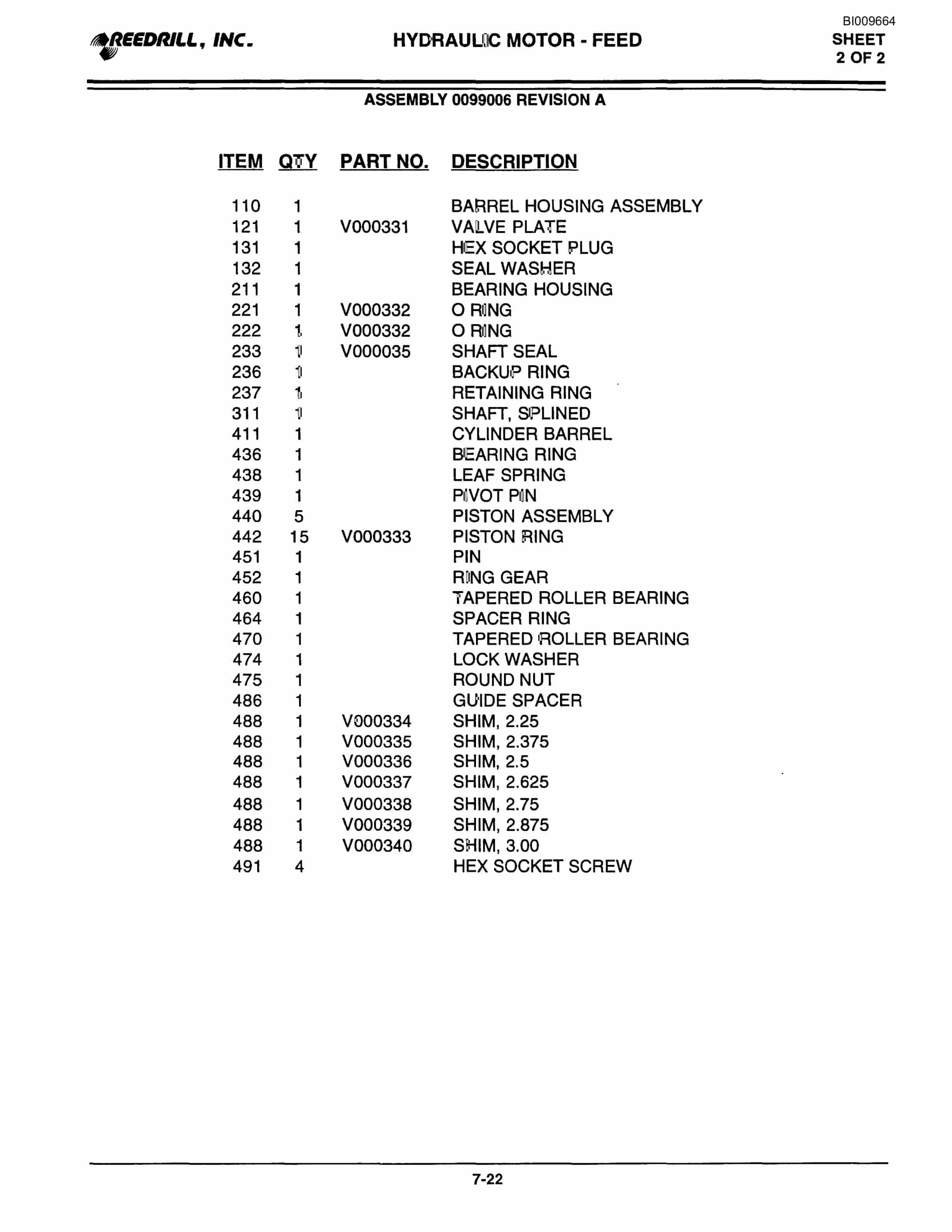 Bucyrus 3000 Hydraulic Track Drill Parts Catalog BI009664-4