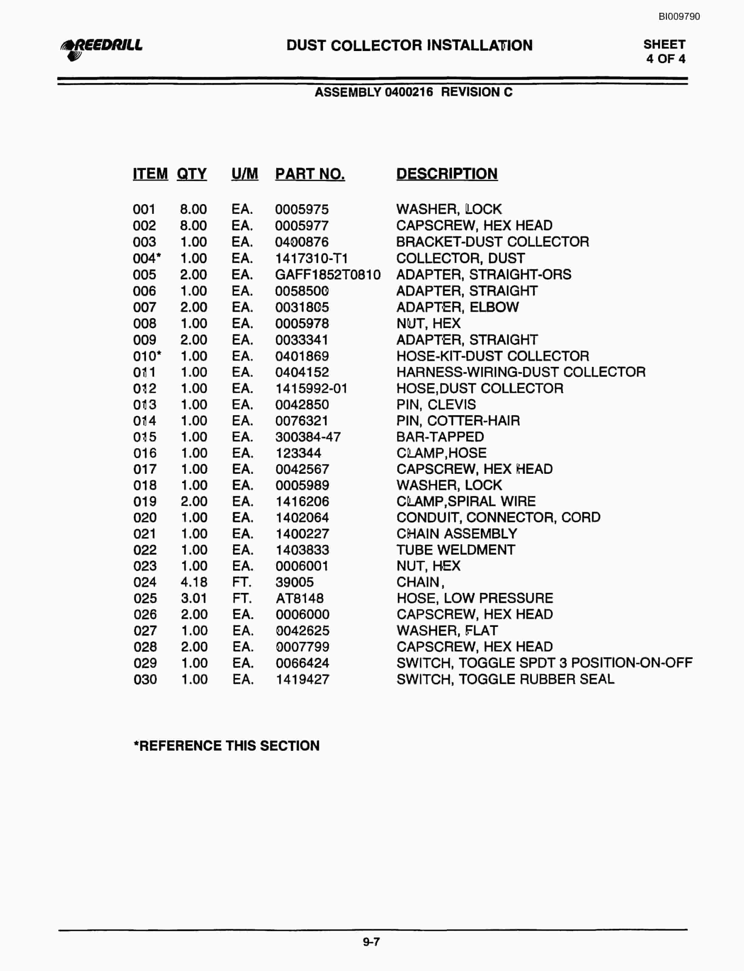 Bucyrus 3000 Hydraulic Track Drill Parts Catalog BI009790-4