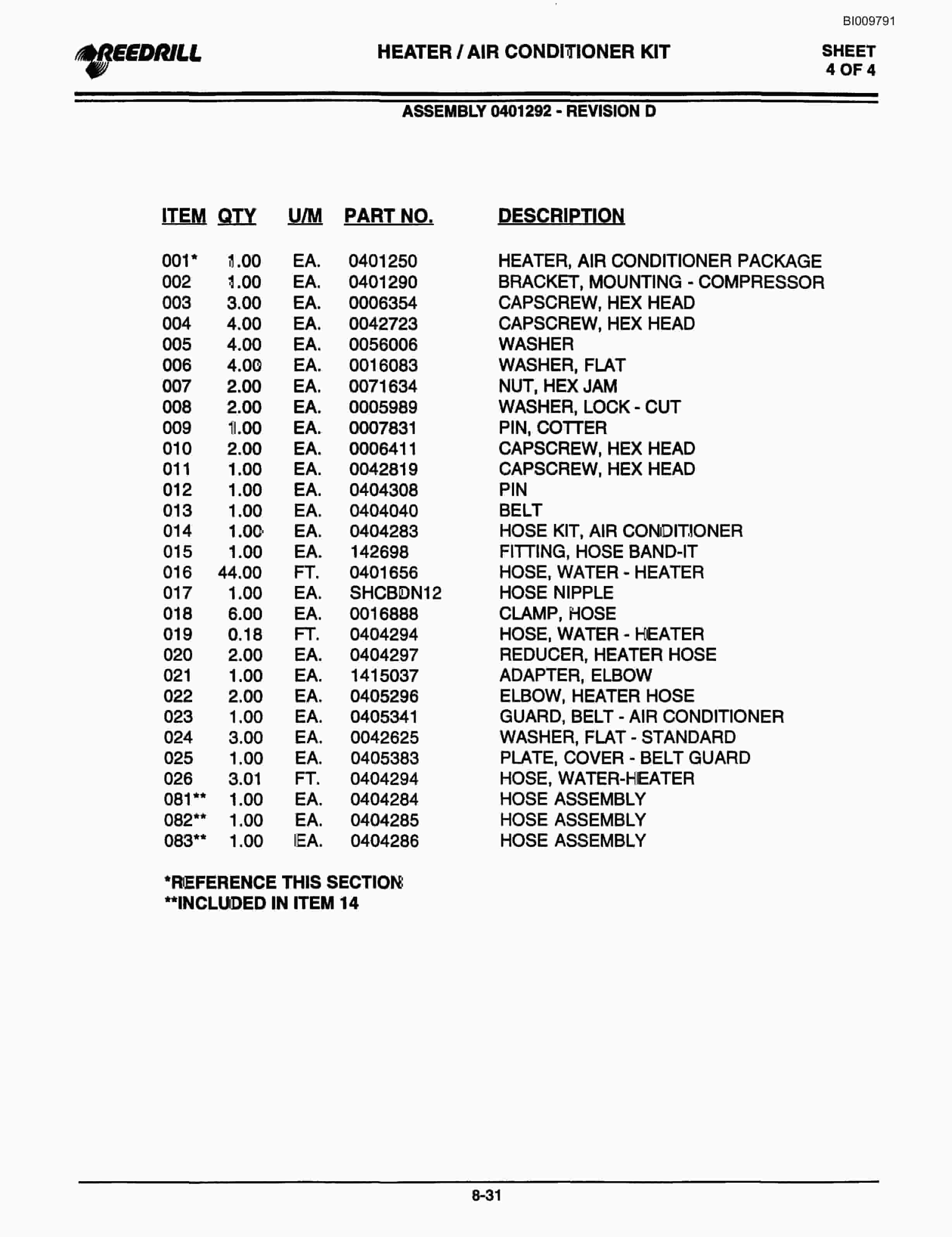Bucyrus 3000 Hydraulic Track Drill Parts Catalog BI009791-3