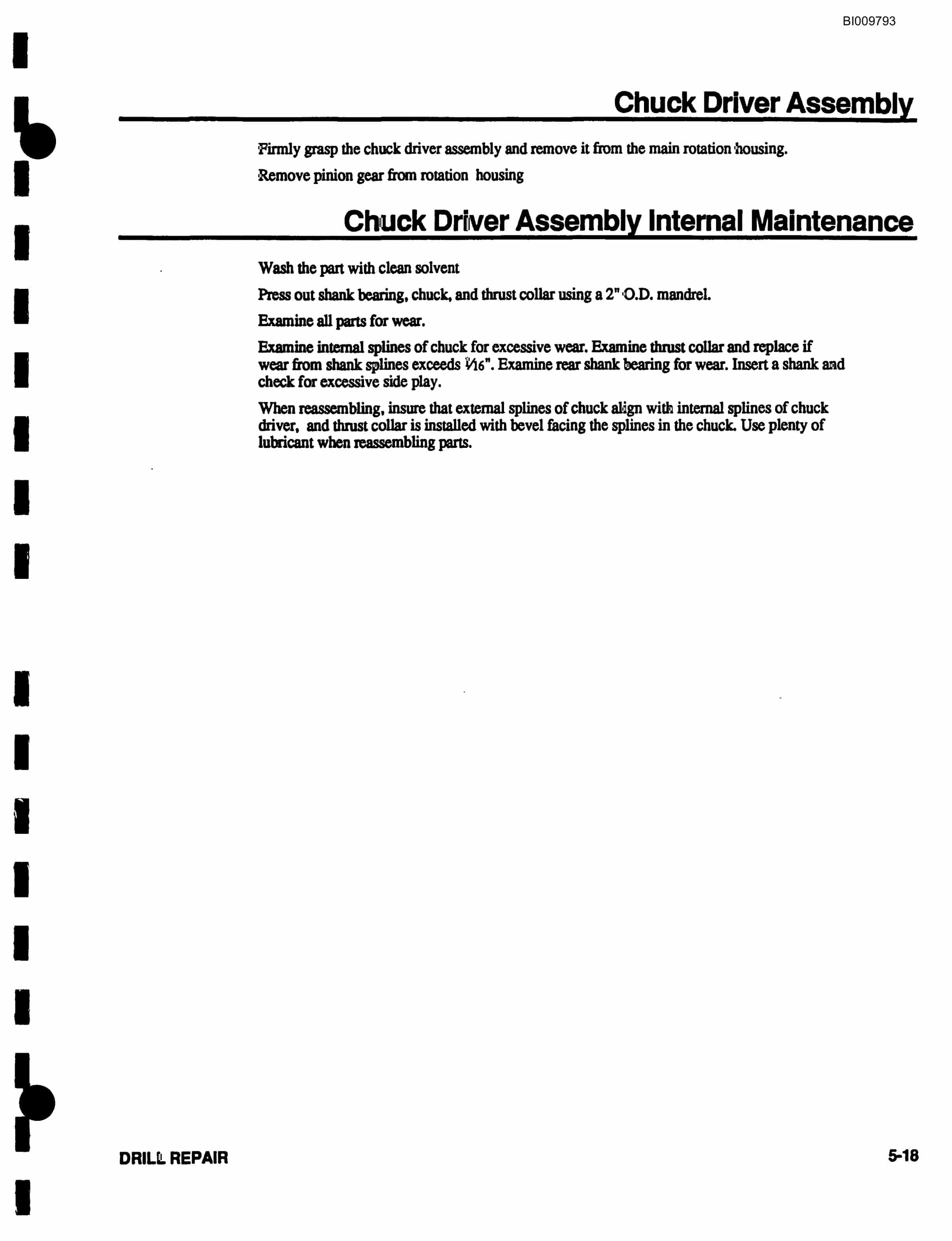 Bucyrus 3000 Self Contained Hydraulic Track Drill Technical Manual BI009793-3