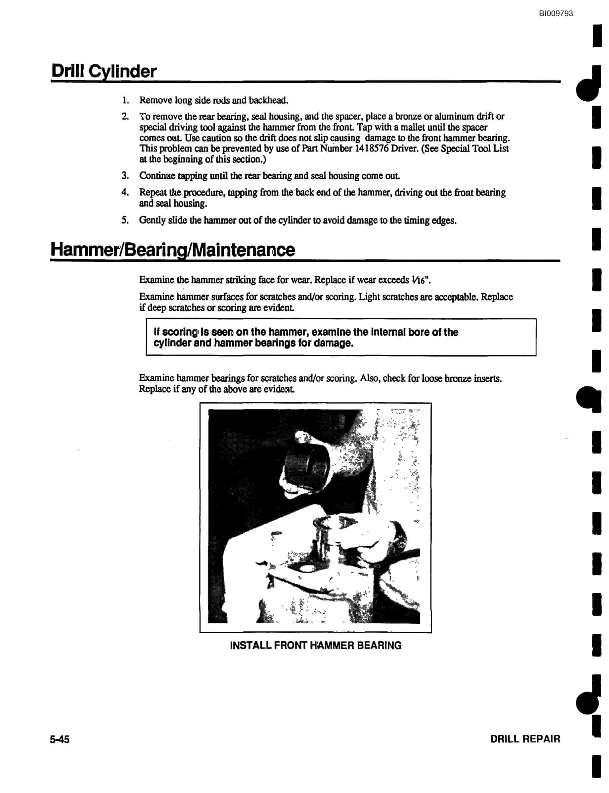 Bucyrus 3000 Self Contained Hydraulic Track Drill Technical Manual BI009793-5