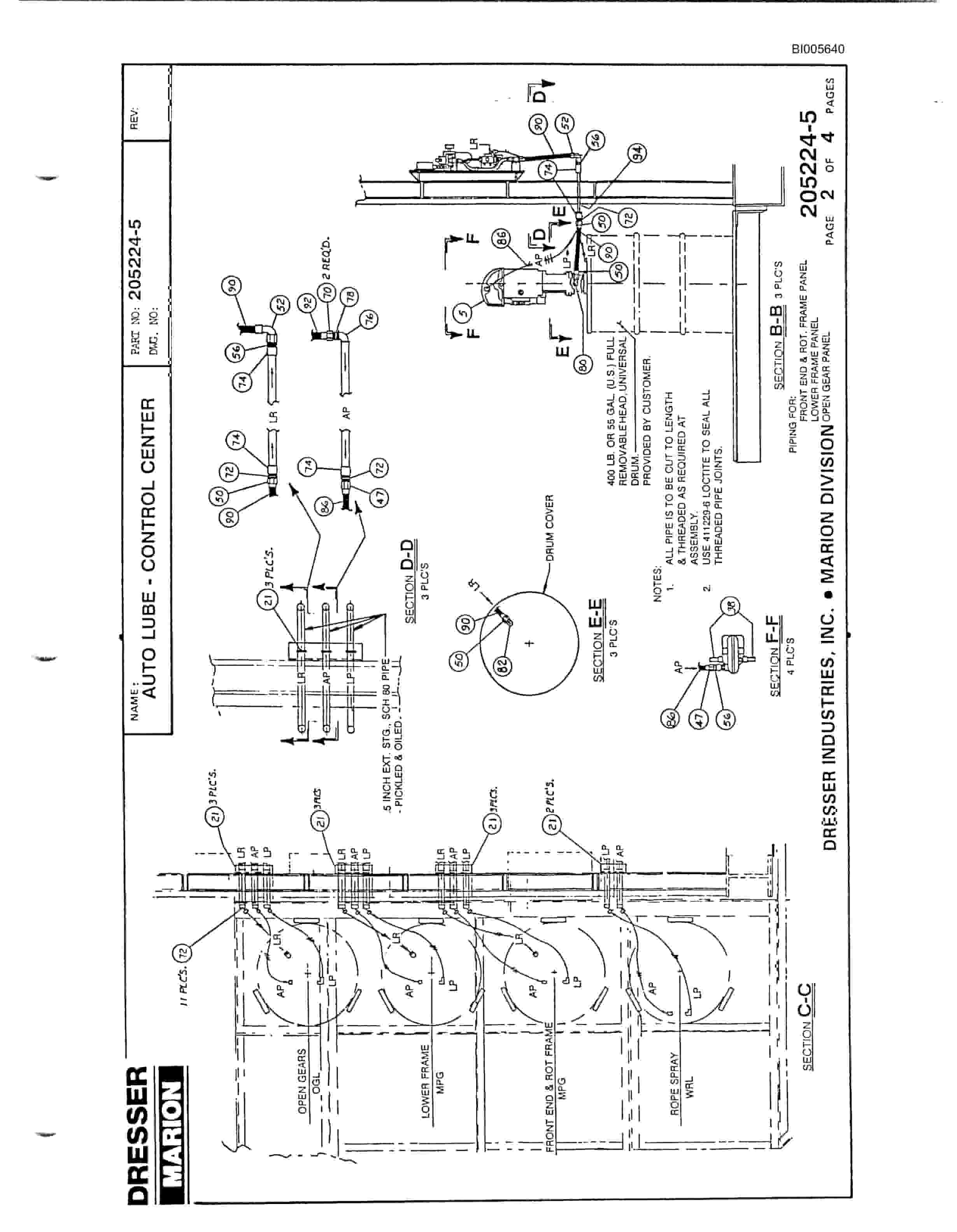 Bucyrus 305-M Crawler Dragline Parts Catalog BI005640-5
