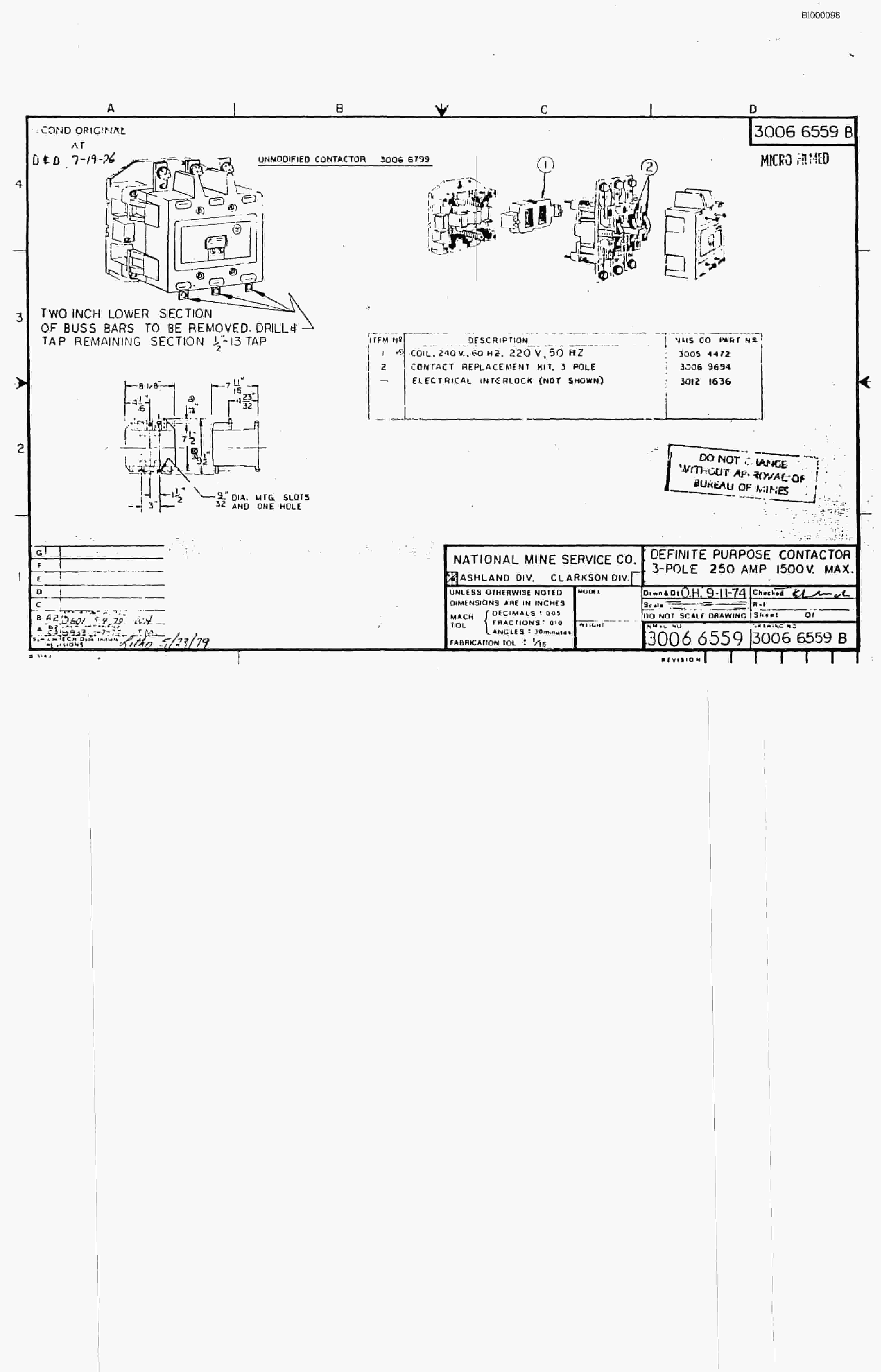 Bucyrus 3080 Drum Miner Parts Catalog BI000098-3