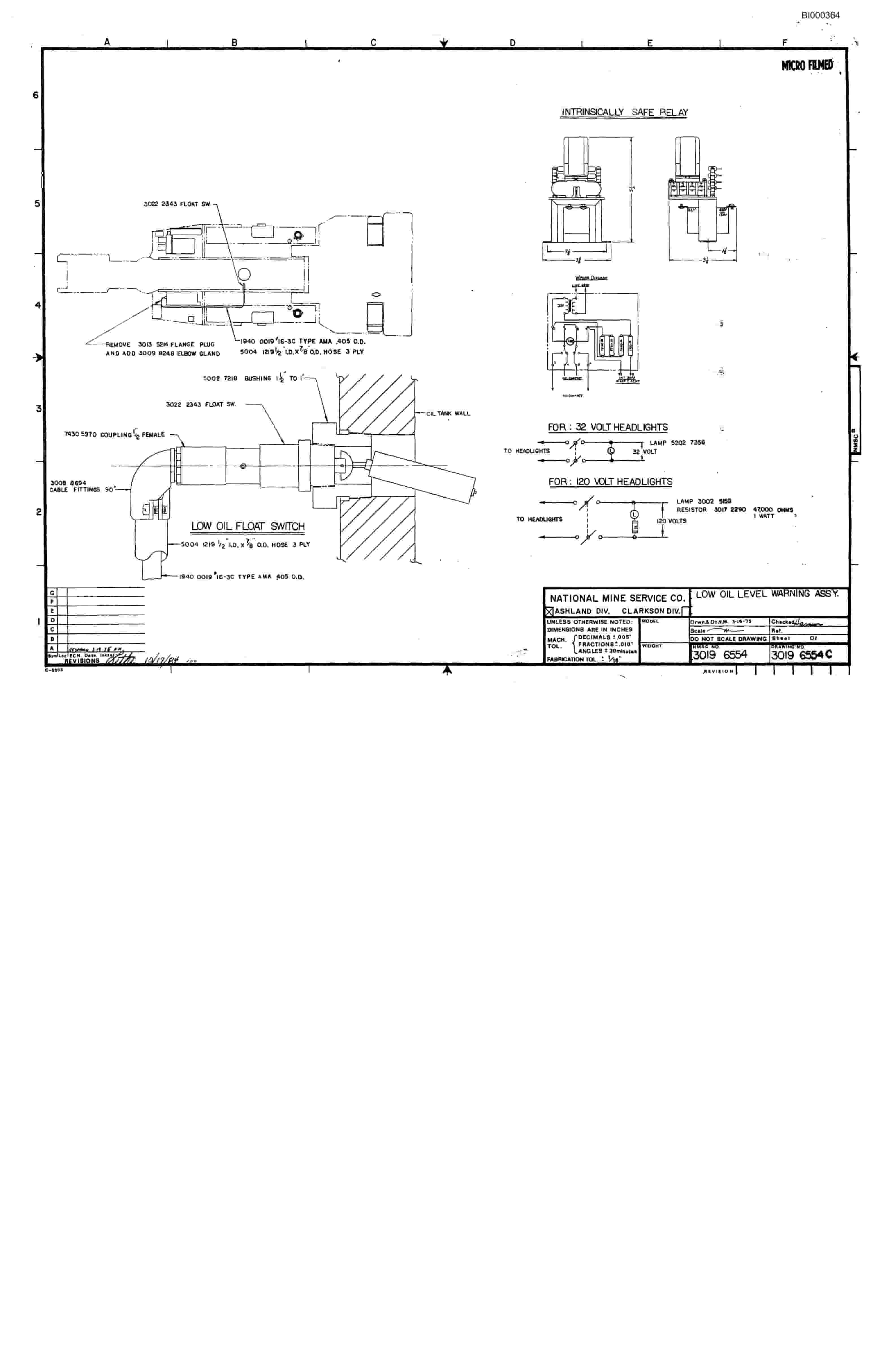 Bucyrus 3080 Drum Miner Parts Catalog BI000364-3