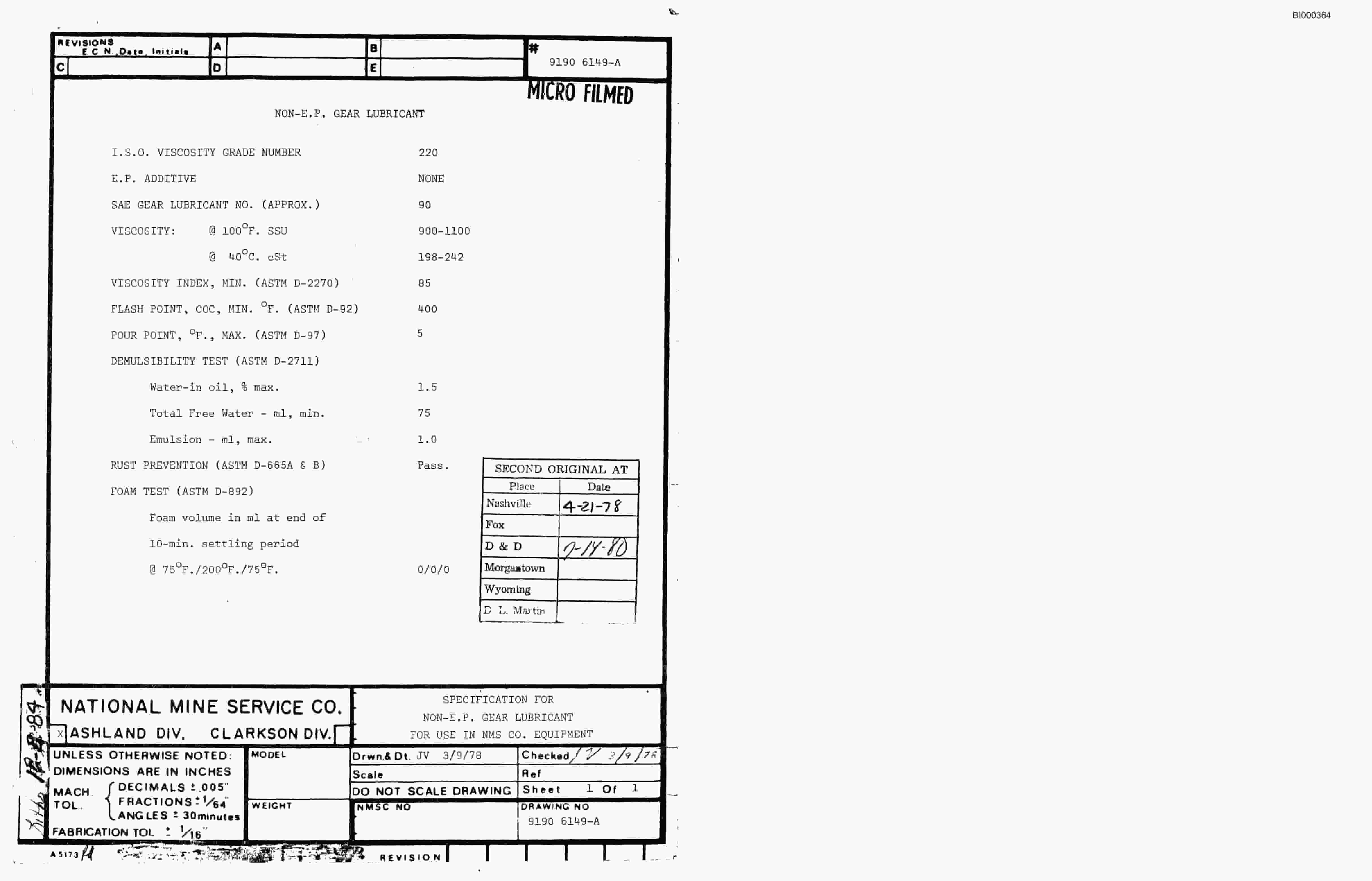 Bucyrus 3080 Drum Miner Parts Catalog BI000364-4