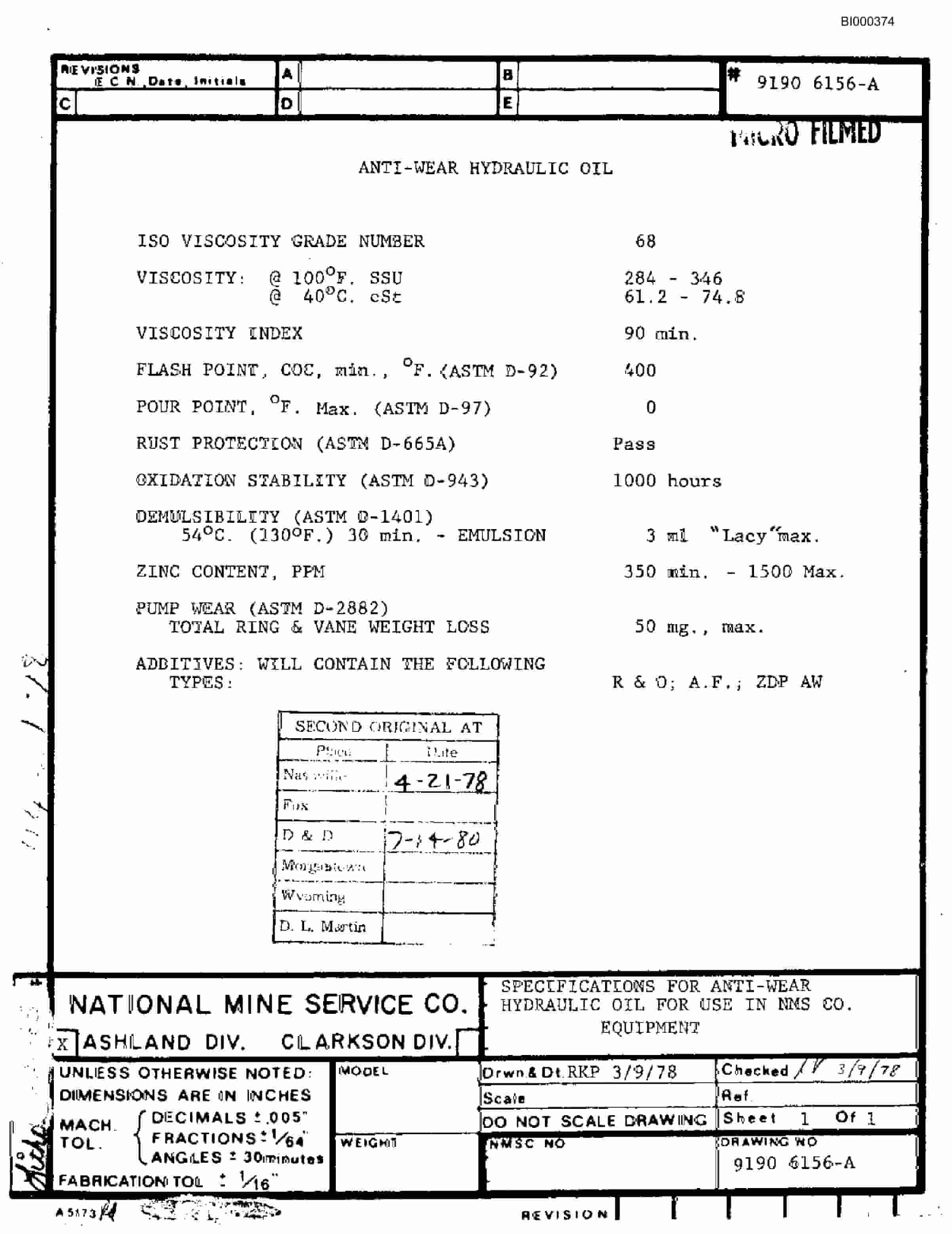 Bucyrus 3080 Drum Miner Parts Catalog BI000374-4