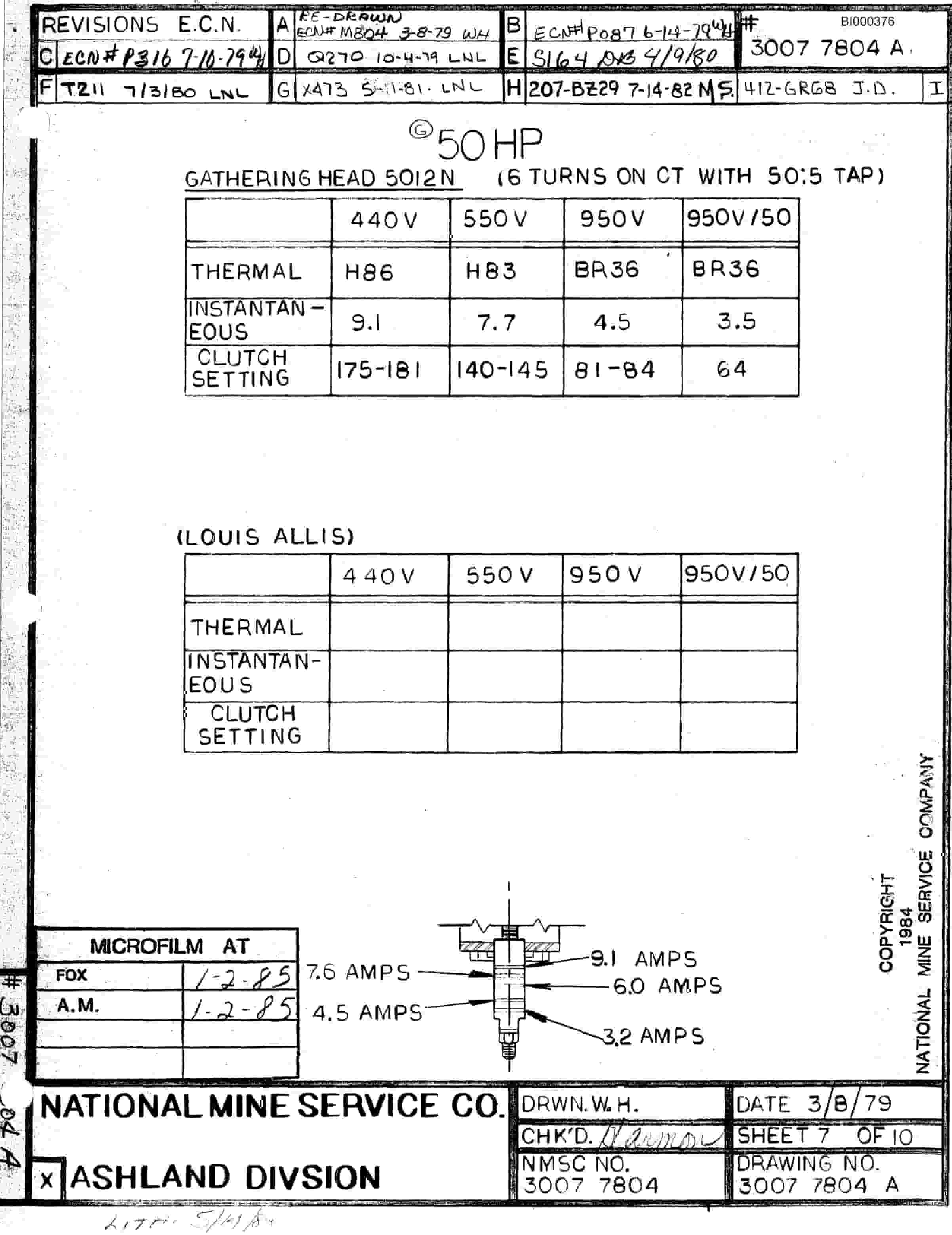Bucyrus 3080 Drum Miner Parts Catalog BI000376-3