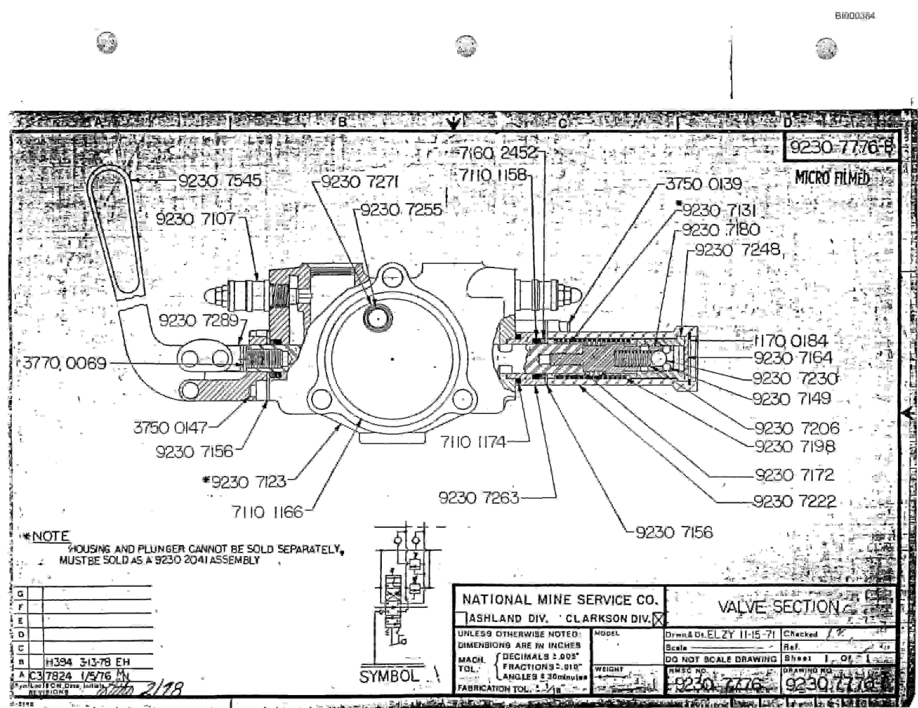 Bucyrus 3080 Drum Miner Parts Catalog BI000384-2