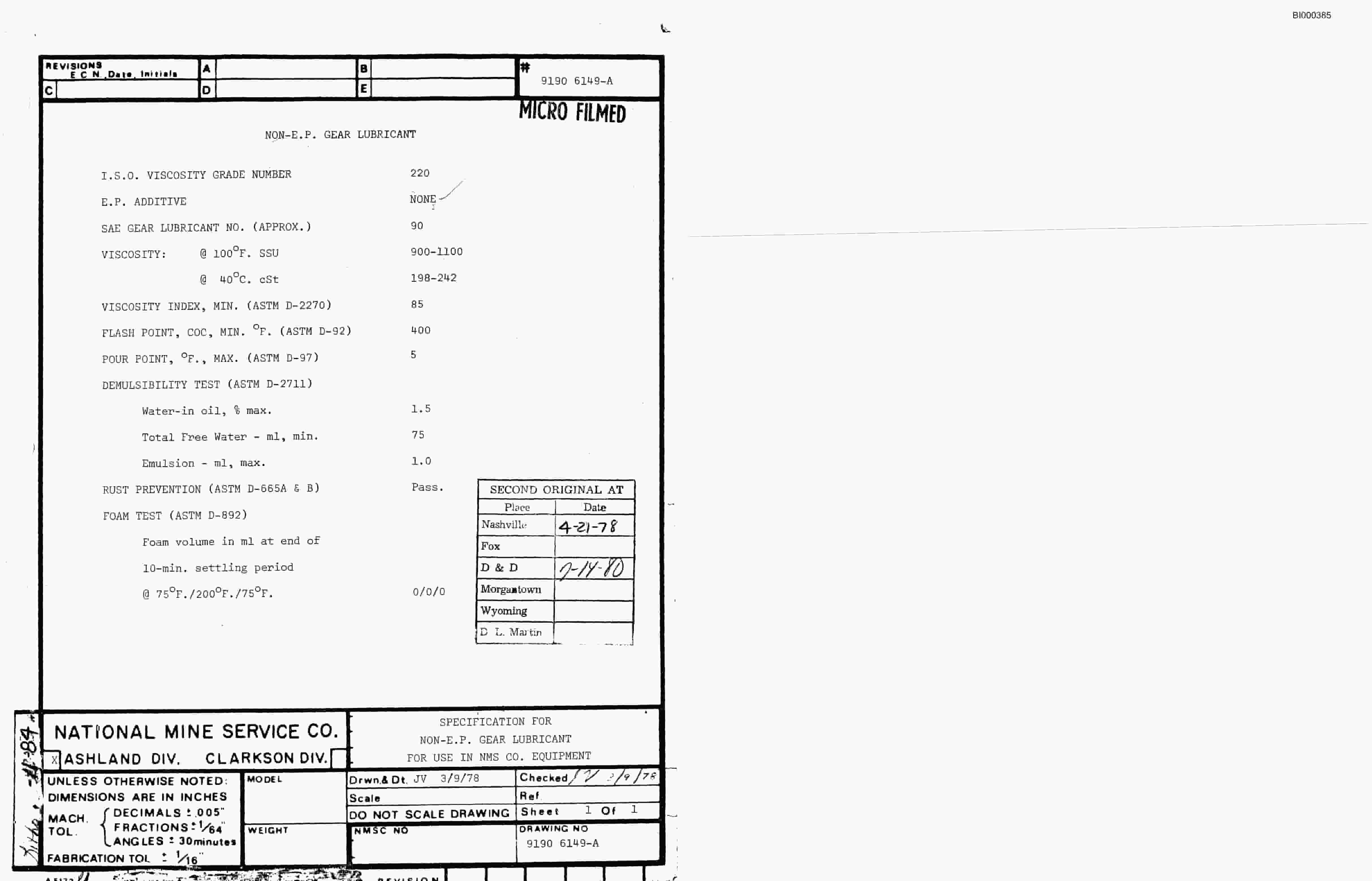 Bucyrus 3080 Drum Miner Parts Catalog BI000385-3