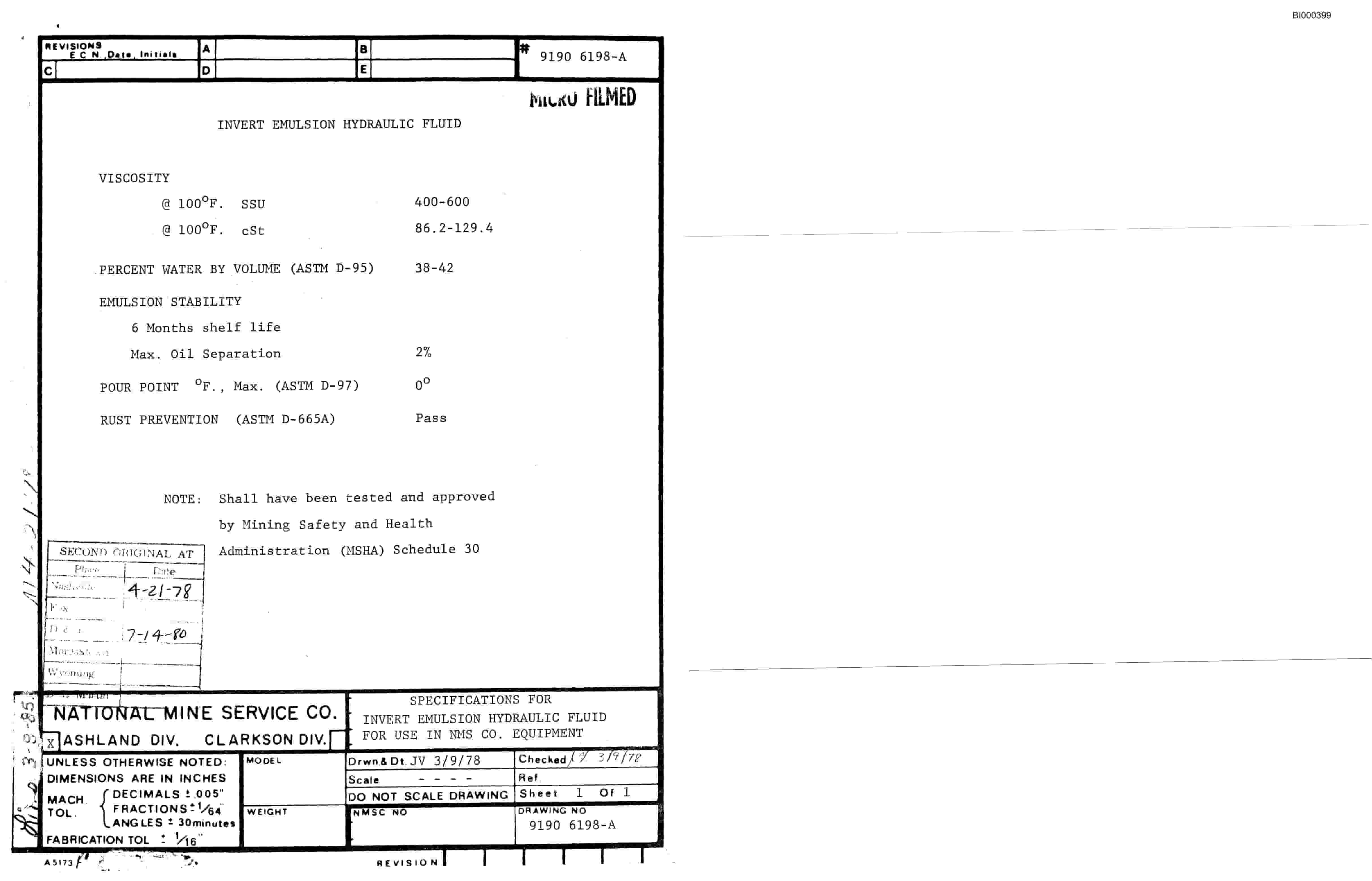 Bucyrus 3080 Drum Miner Parts Catalog BI000399-3