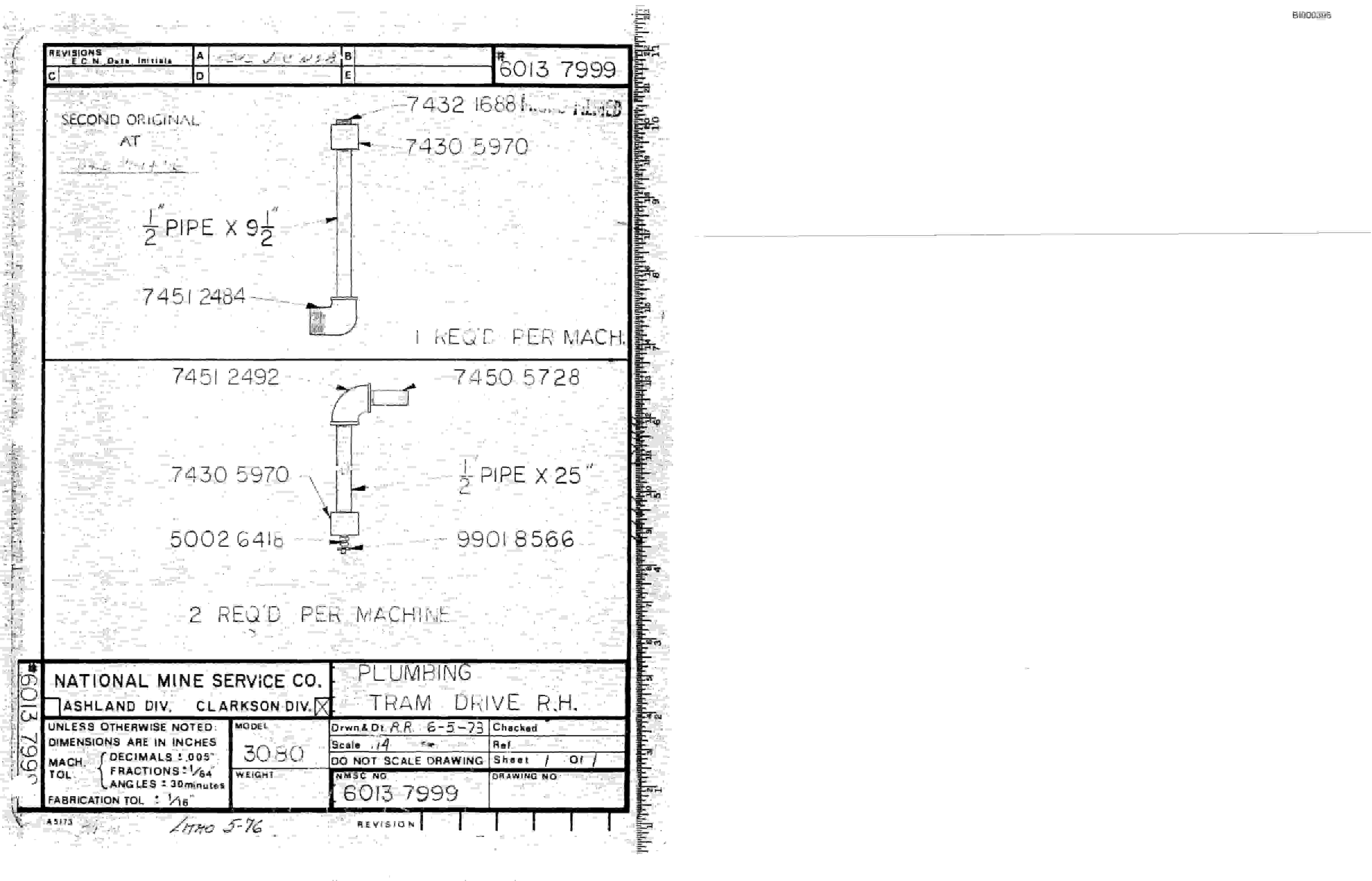 Bucyrus 3080LP Drum Miner Parts Catalog BI000395-2