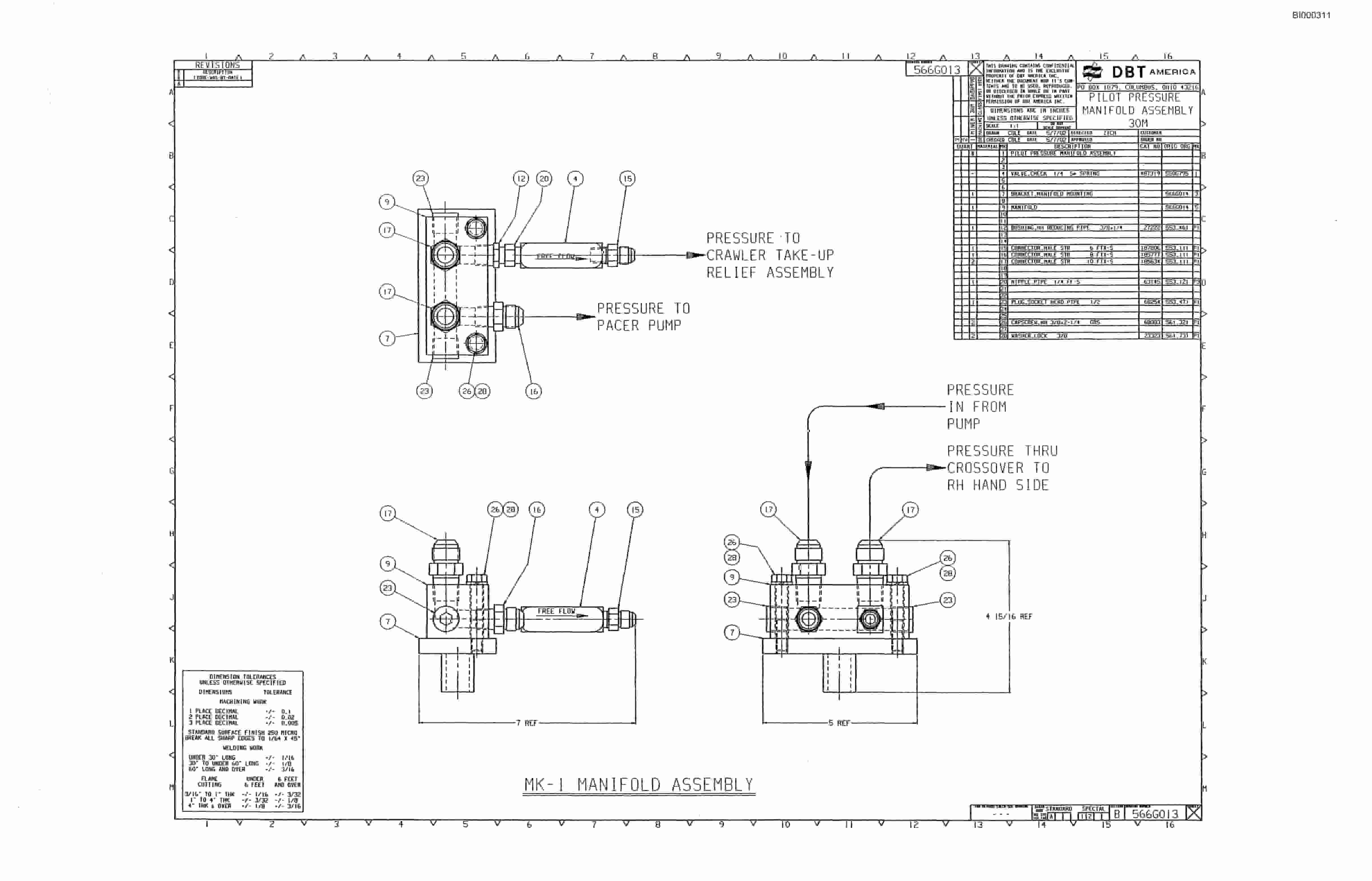 Bucyrus 30M2 Continuous Miner Parts Catalog BI000311-3