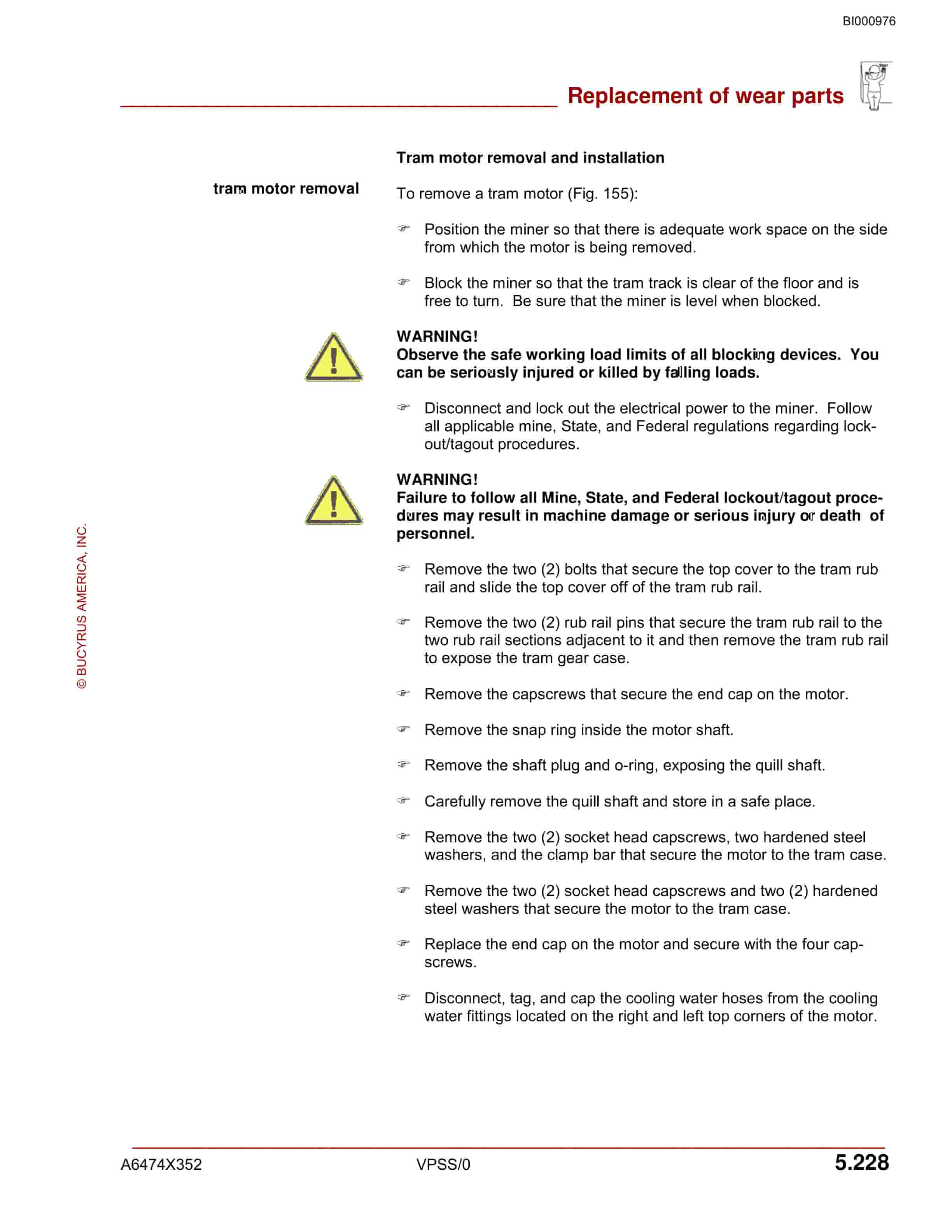 Bucyrus 30M3L Continuous Miner Operation Manual BI000976-4