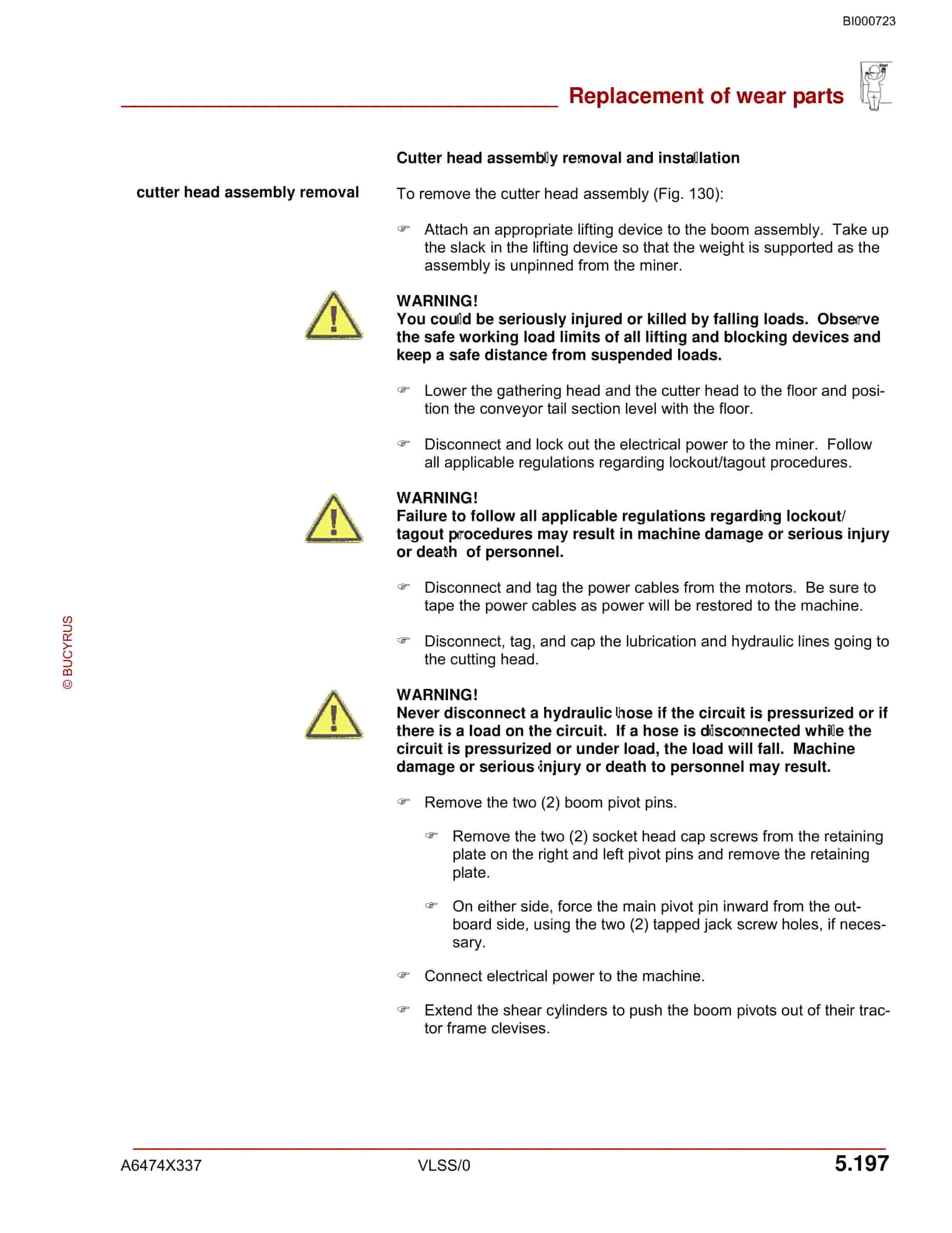 Bucyrus 30M4-NP Continuous Miner Operation And Maintenance Manual BI000723-3
