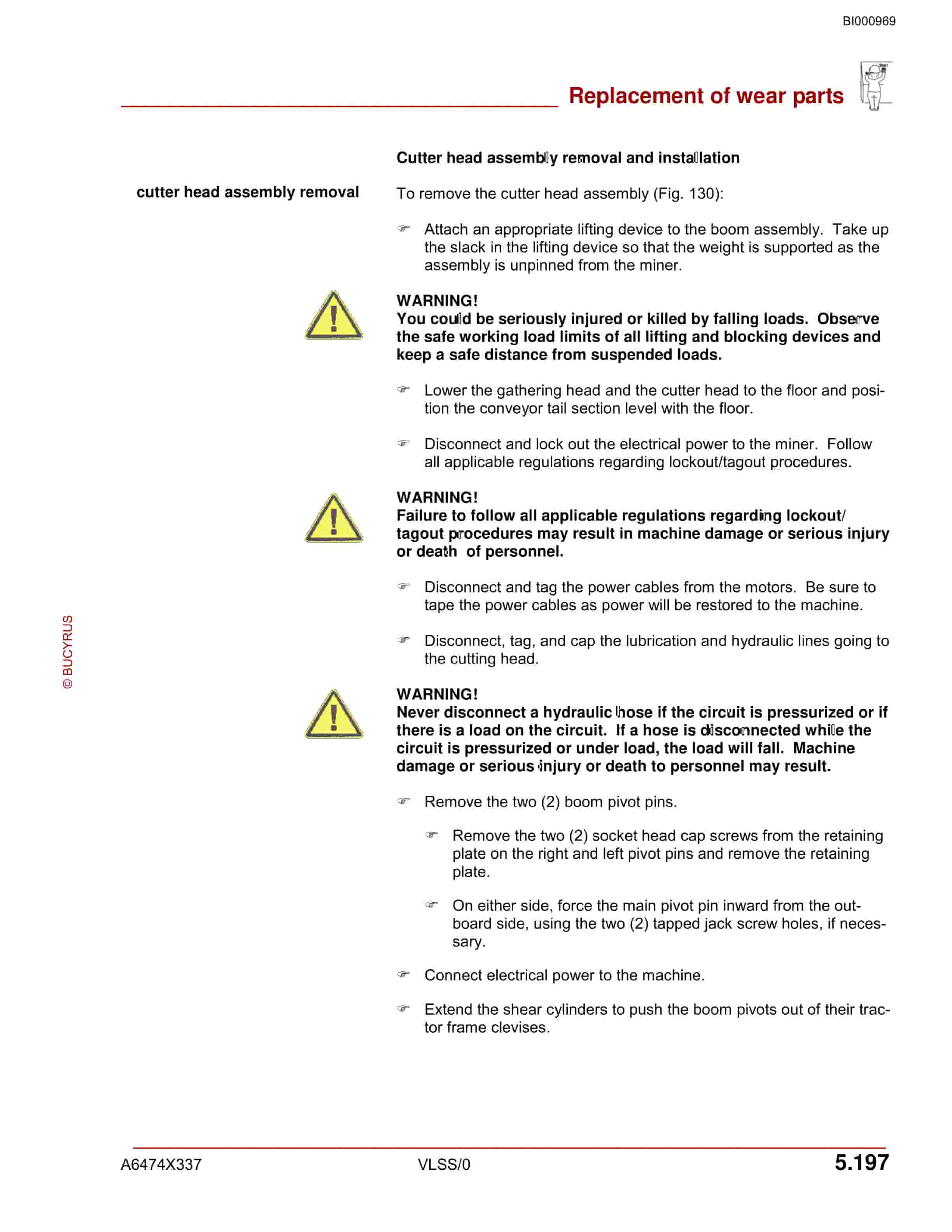Bucyrus 30M4-NP Continuous Miner Operation And Maintenance Manual BI000969-3