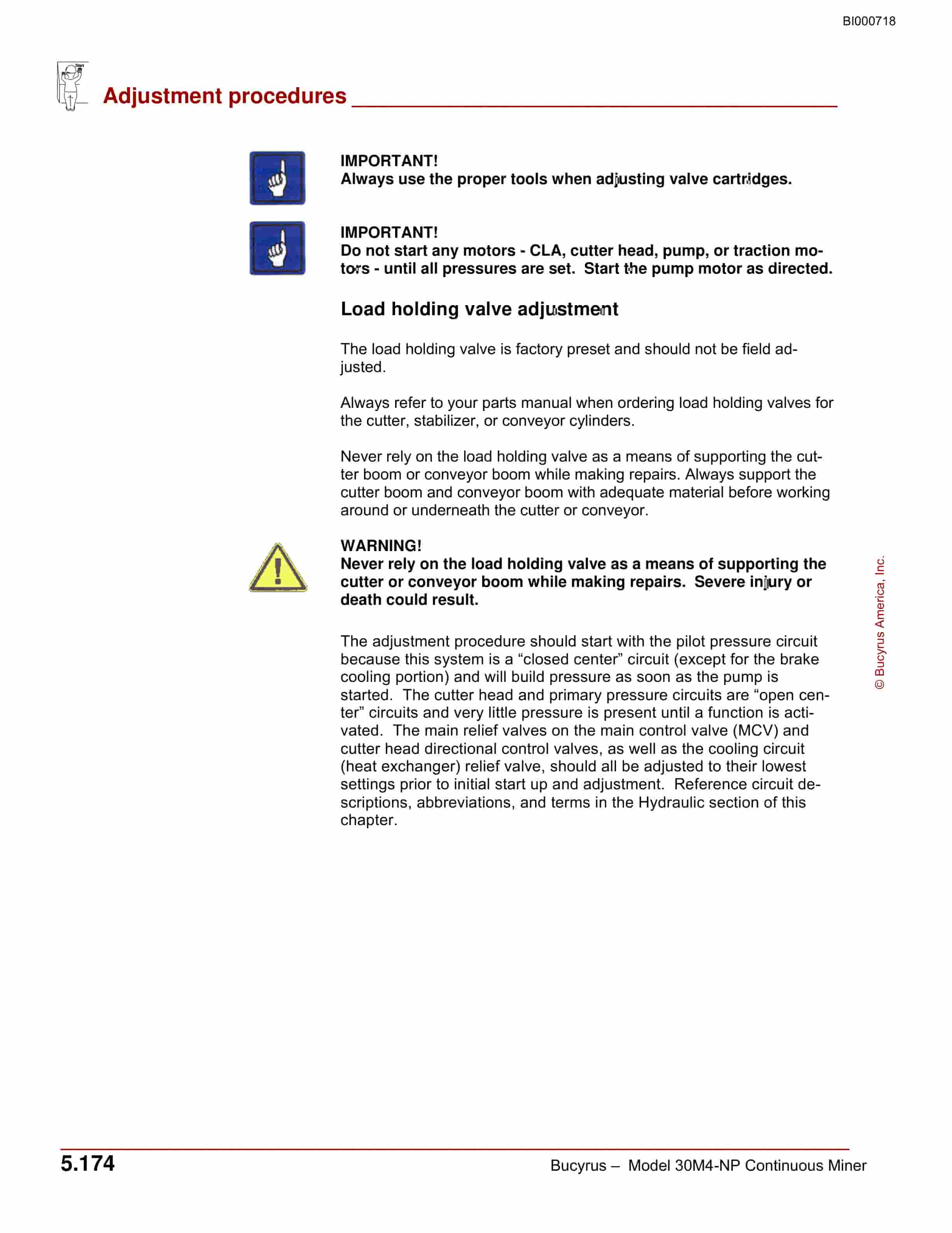 Bucyrus 30M4-NP Continuous Miner Operation Manual BI000718-2