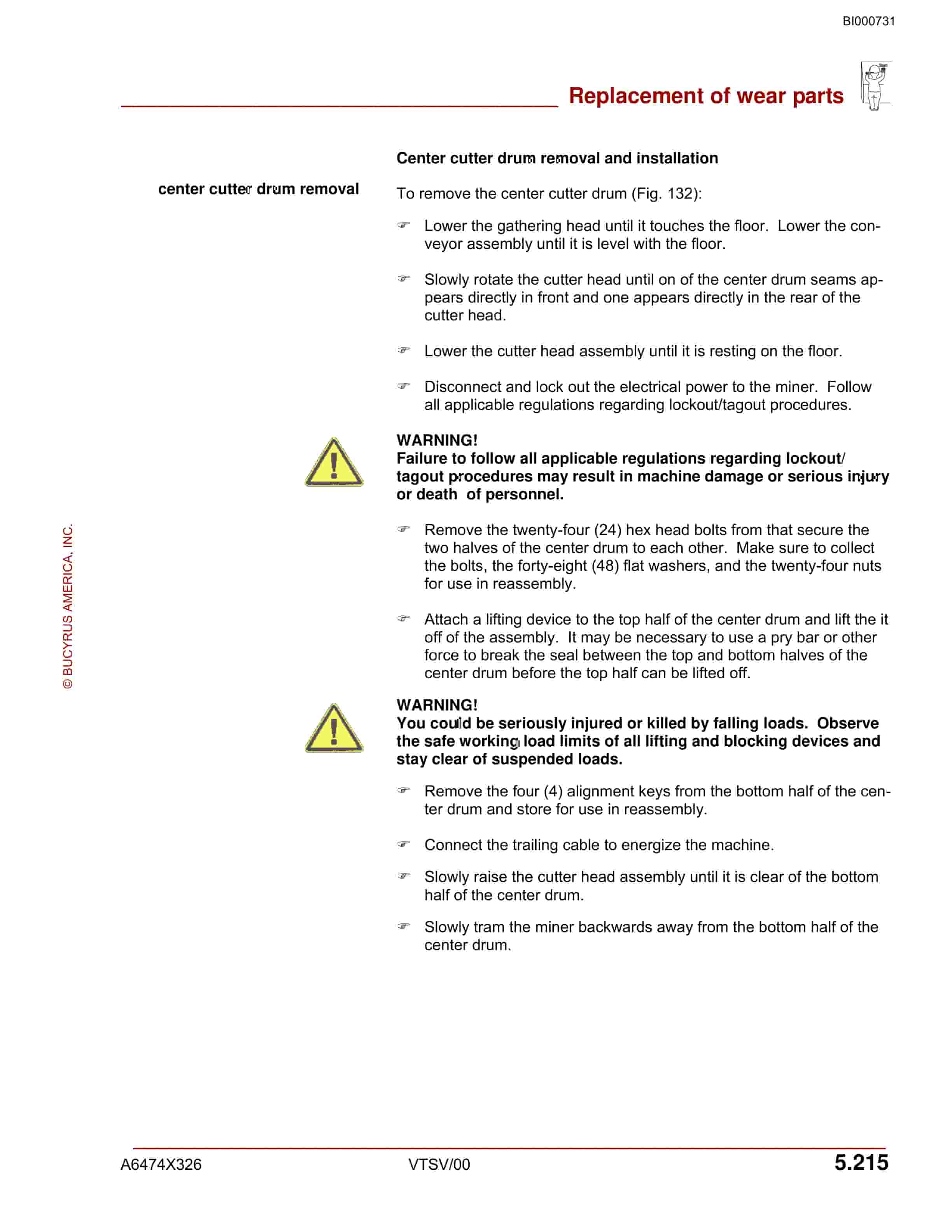 Bucyrus 30M4-NP India Continuous Miner Operation And Maintenance Manual BI000731-3