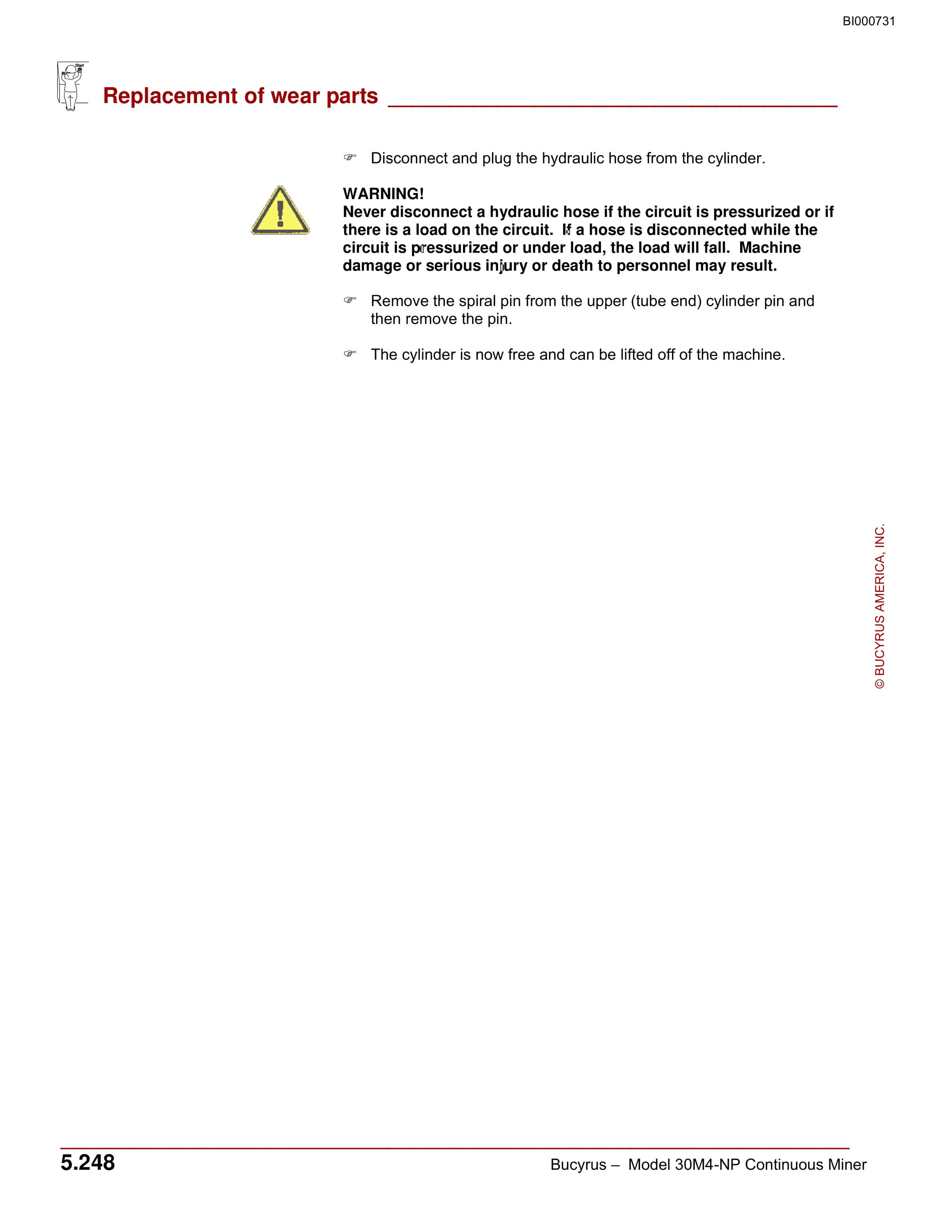 Bucyrus 30M4-NP India Continuous Miner Operation And Maintenance Manual BI000731-4